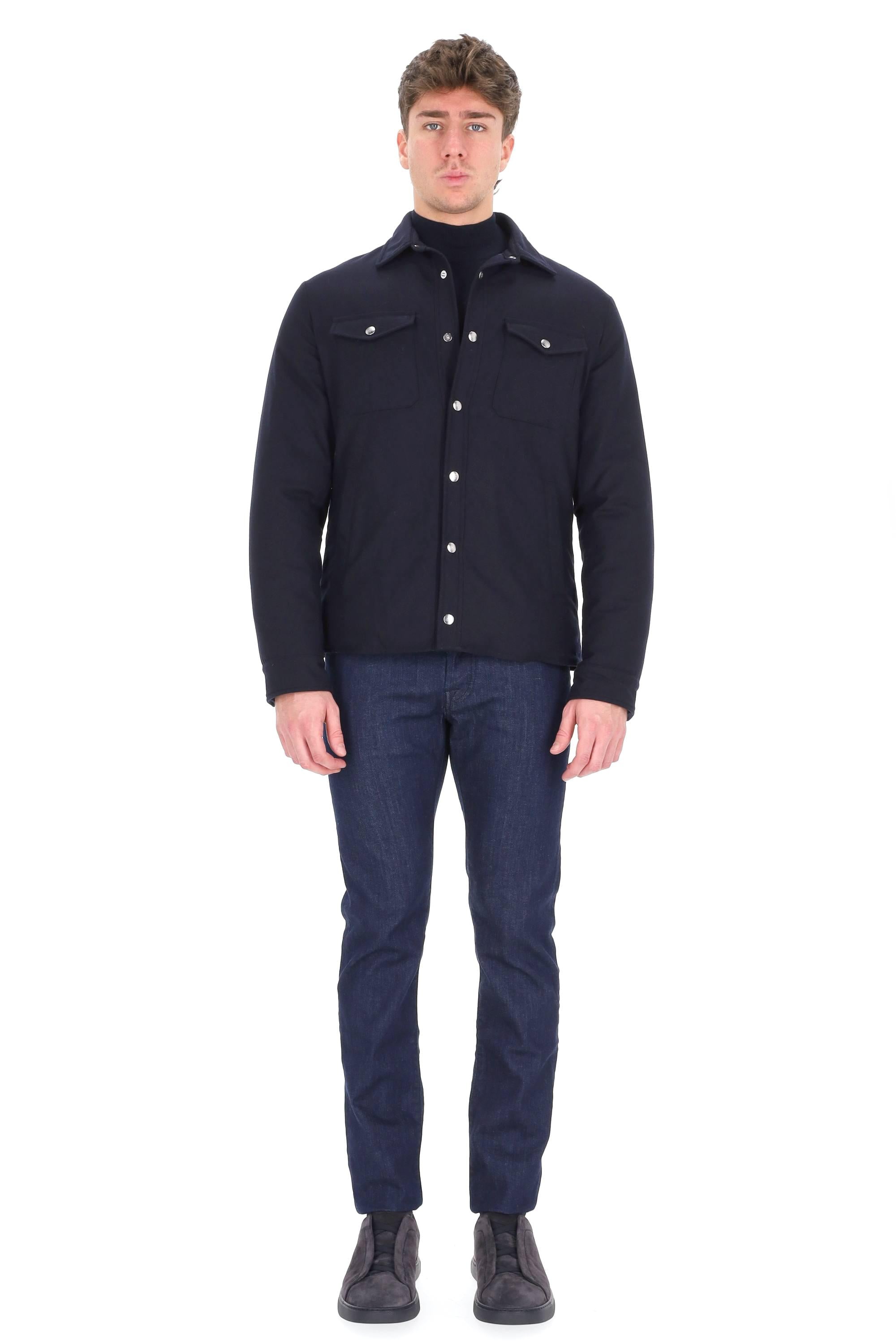 Eleventy Giubbotto in lana 14 micron con bottoni a pressione J75GBTI30 TES0H009/2 11N 