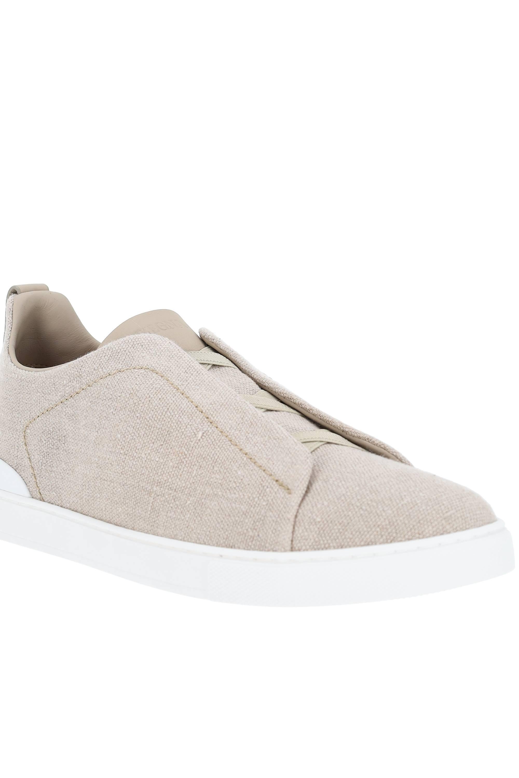Zegna Sneaker Triple Stitch in cotone canvas LHLNA-S7981Z NAT 