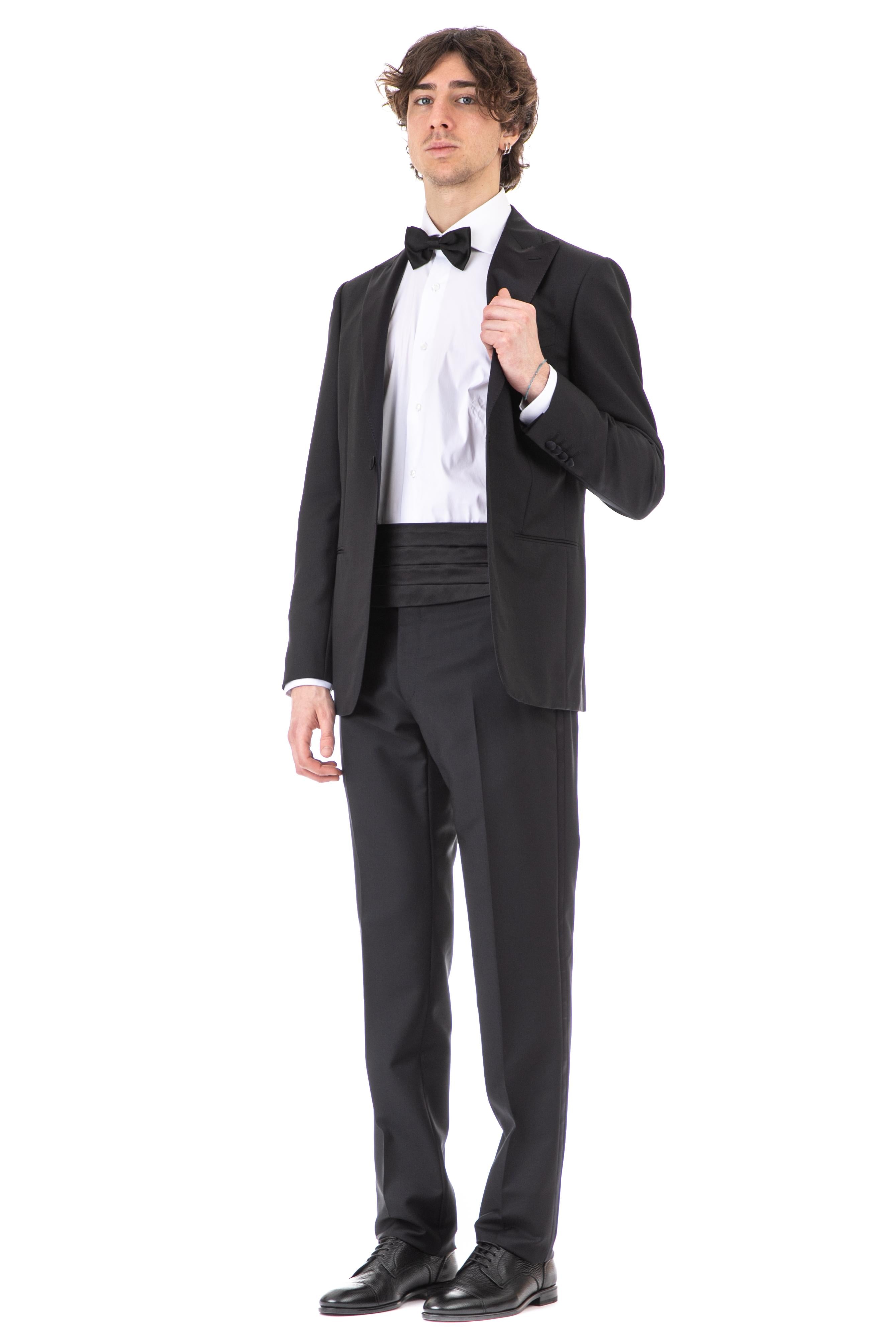 Abito smoking in lana-mohair WLN1JM111F PE0206/2 NERO Caruso 