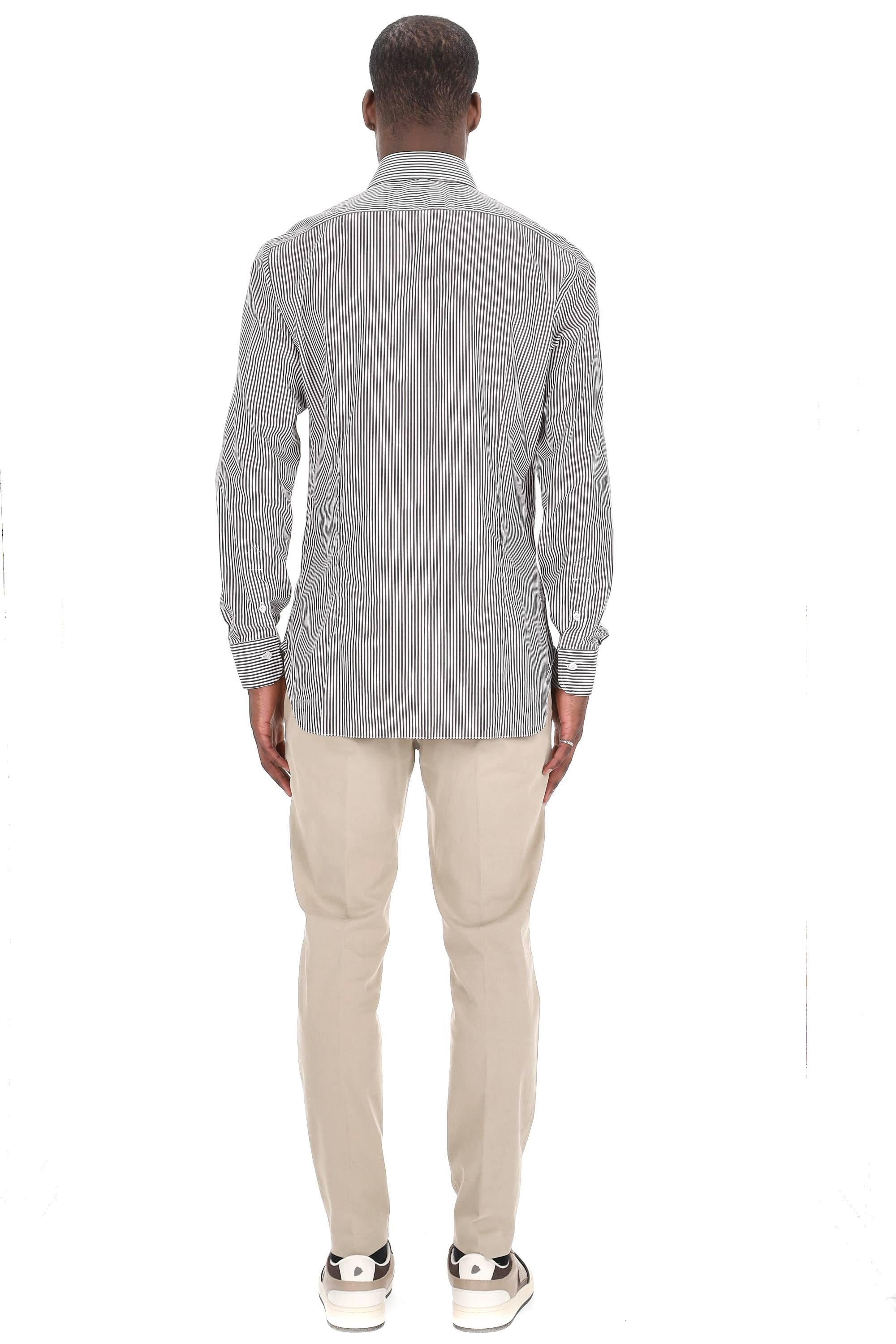 Camicia bacchettata in cotone linea Culto K1U13P0150087.U 0006 Barba 