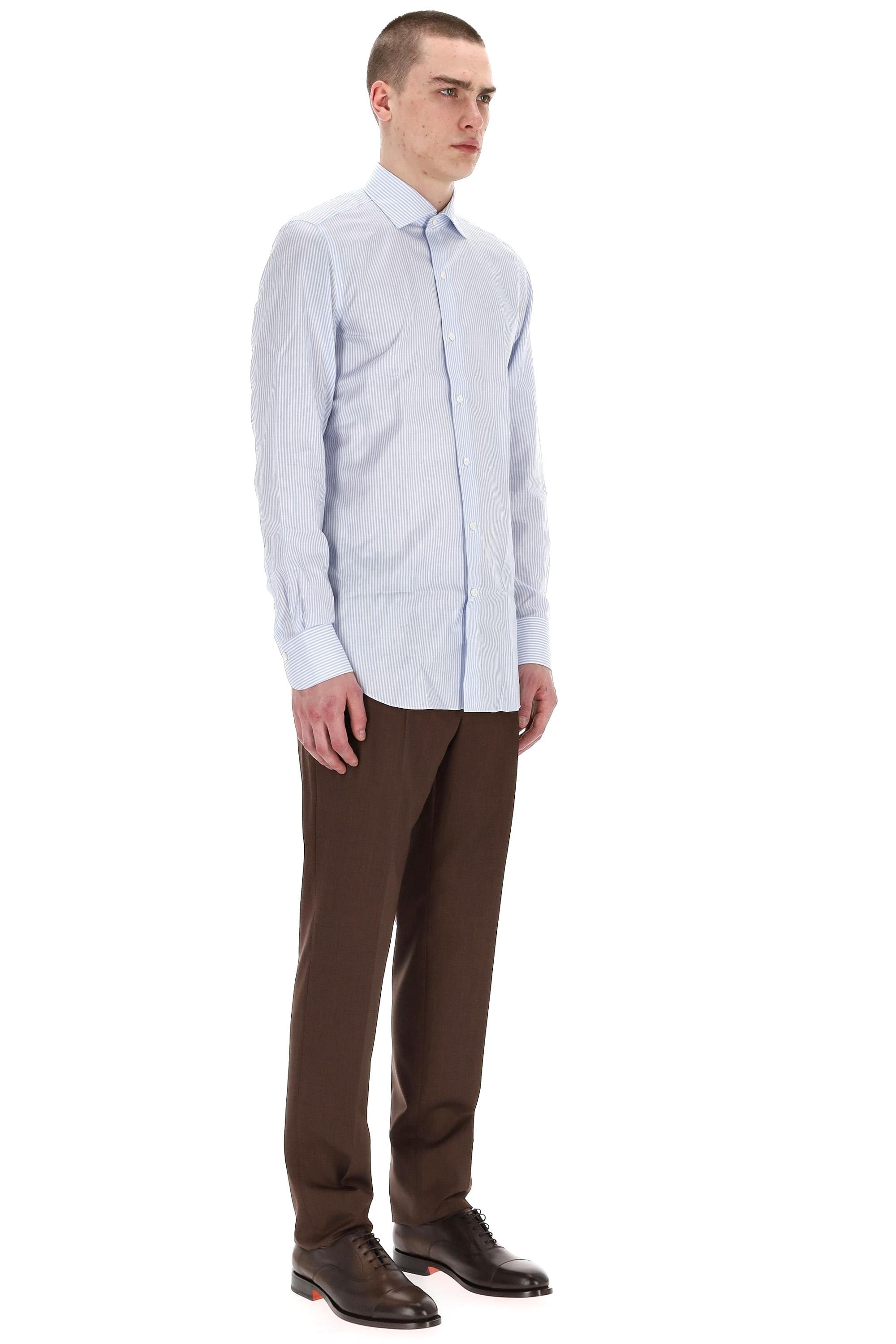 Camicia bacchettata sartoriale linea Milano ML-470039-P5107 01 Finamore 