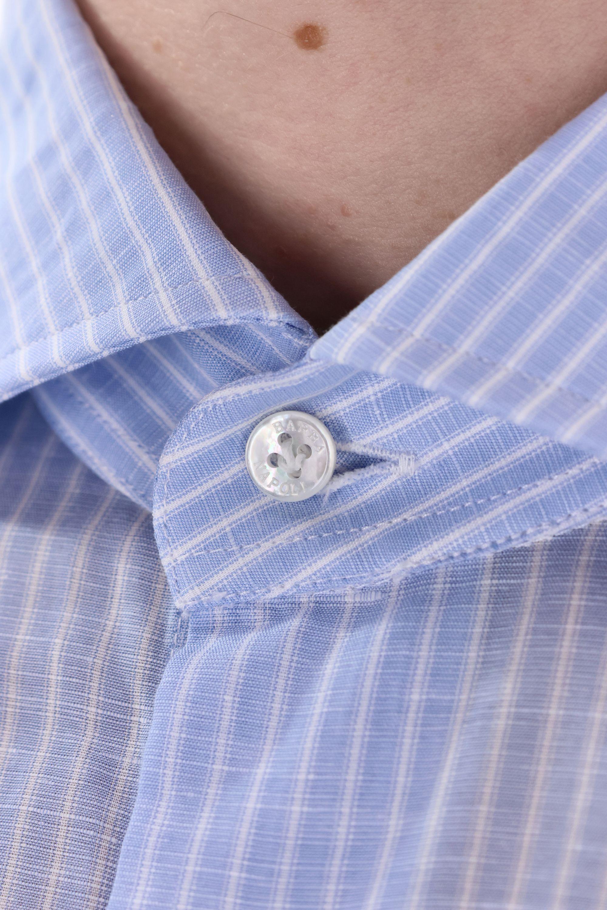 Camicia sartoriale bacchetata in lino-cotone linea Culto K1U13P0147126.U 0001 Barba 