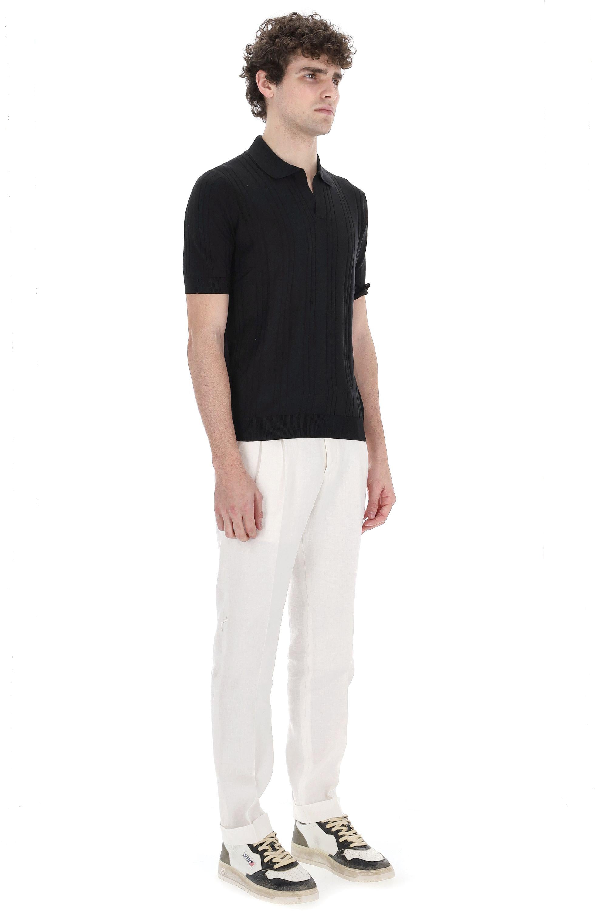 Polo in pura seta open collar PAVEL GSE25-03 25E222 099 Tagliatore 