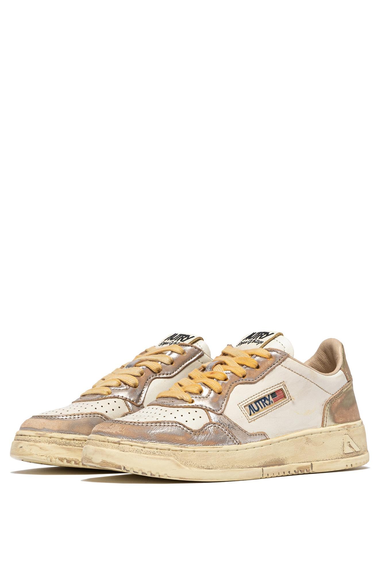 Autry Sneaker Medalist SuperVintage in pelle bicolor AVLM MT10 SILV/PLAT 