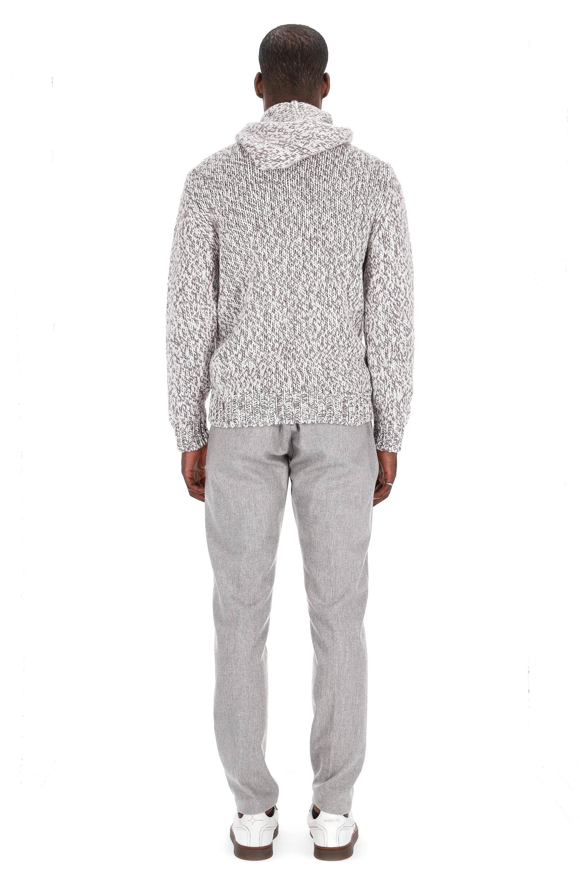 Eleventy Maglia full zip moulinè in cashmere con cappuccio L76MAGL43 MAG0J010/2 81 