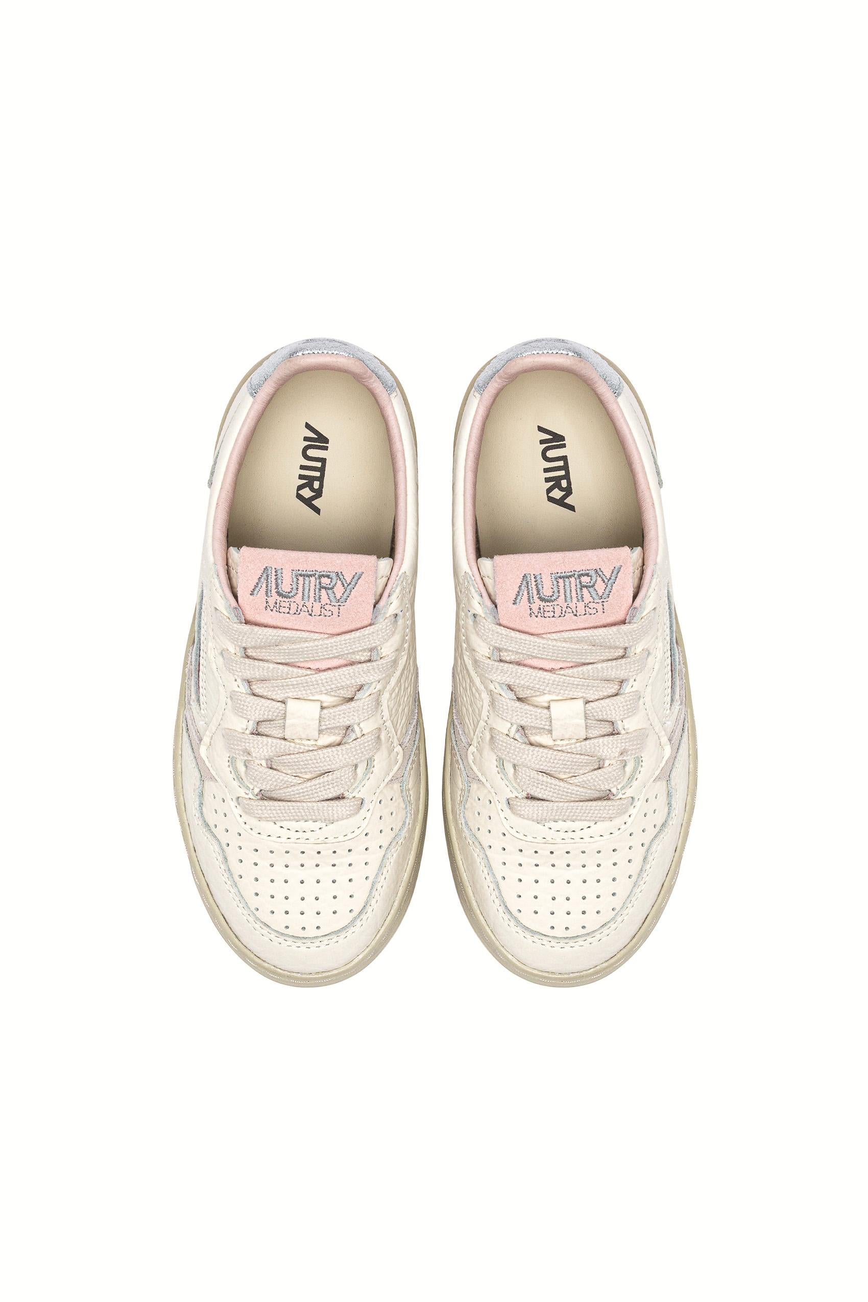 Sneaker bambino in pelle elephant talloncino argento KULK NU08 SILV/SAND/MAR Autry 