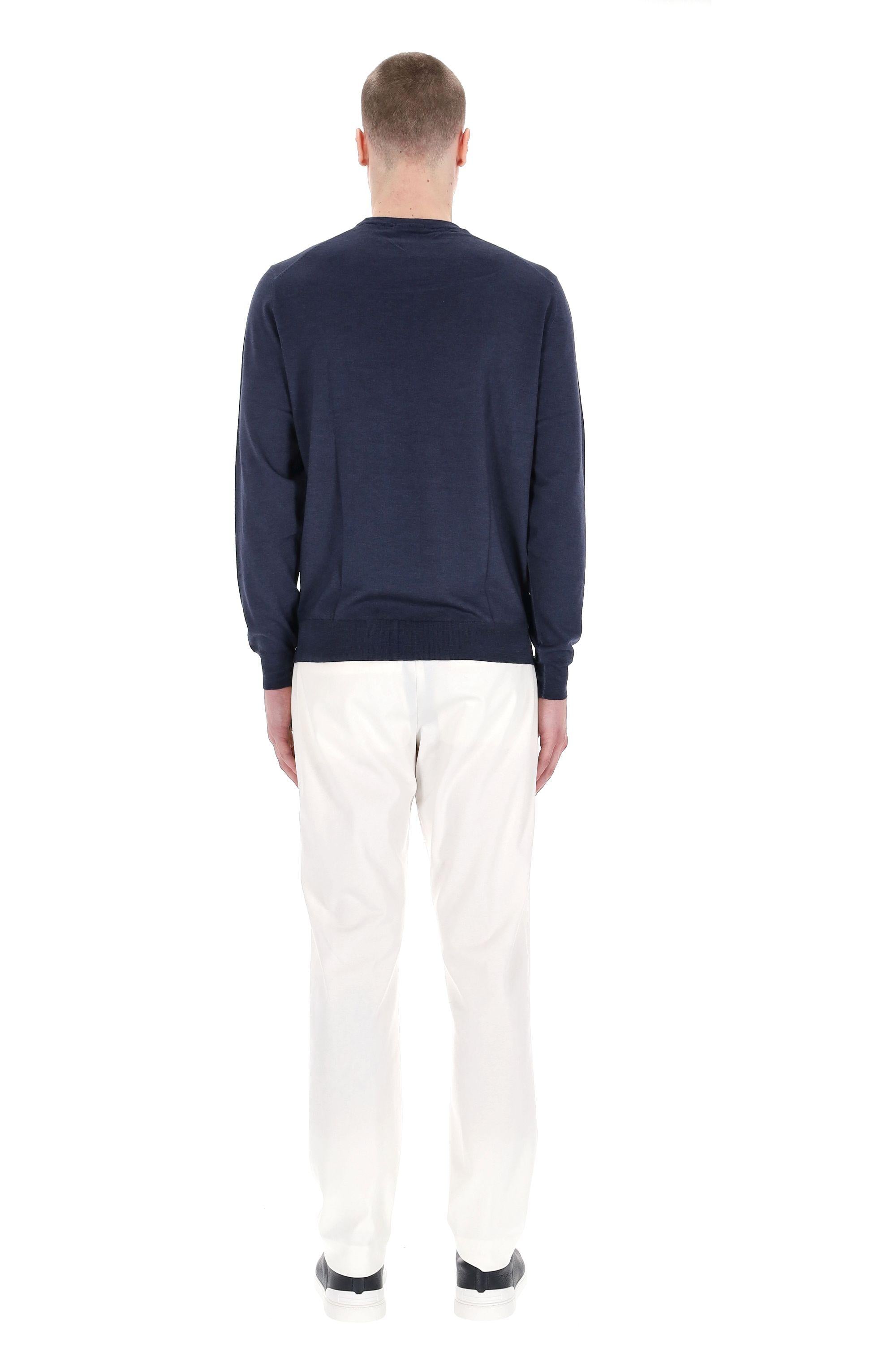 Maglia girocollo in lana acquerello super 140's D0D103A-6 791 Drumohr 