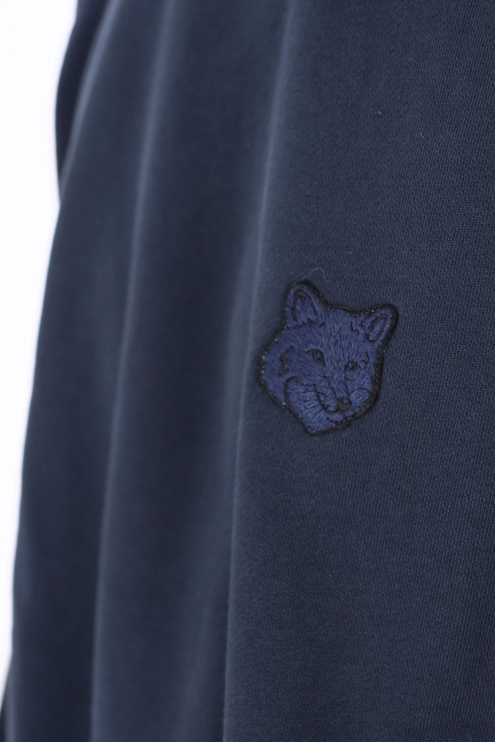 Maison Kitsuné Felpa fox head in cotone ovesize PM00306KM0340 CLASSIC NAVY 