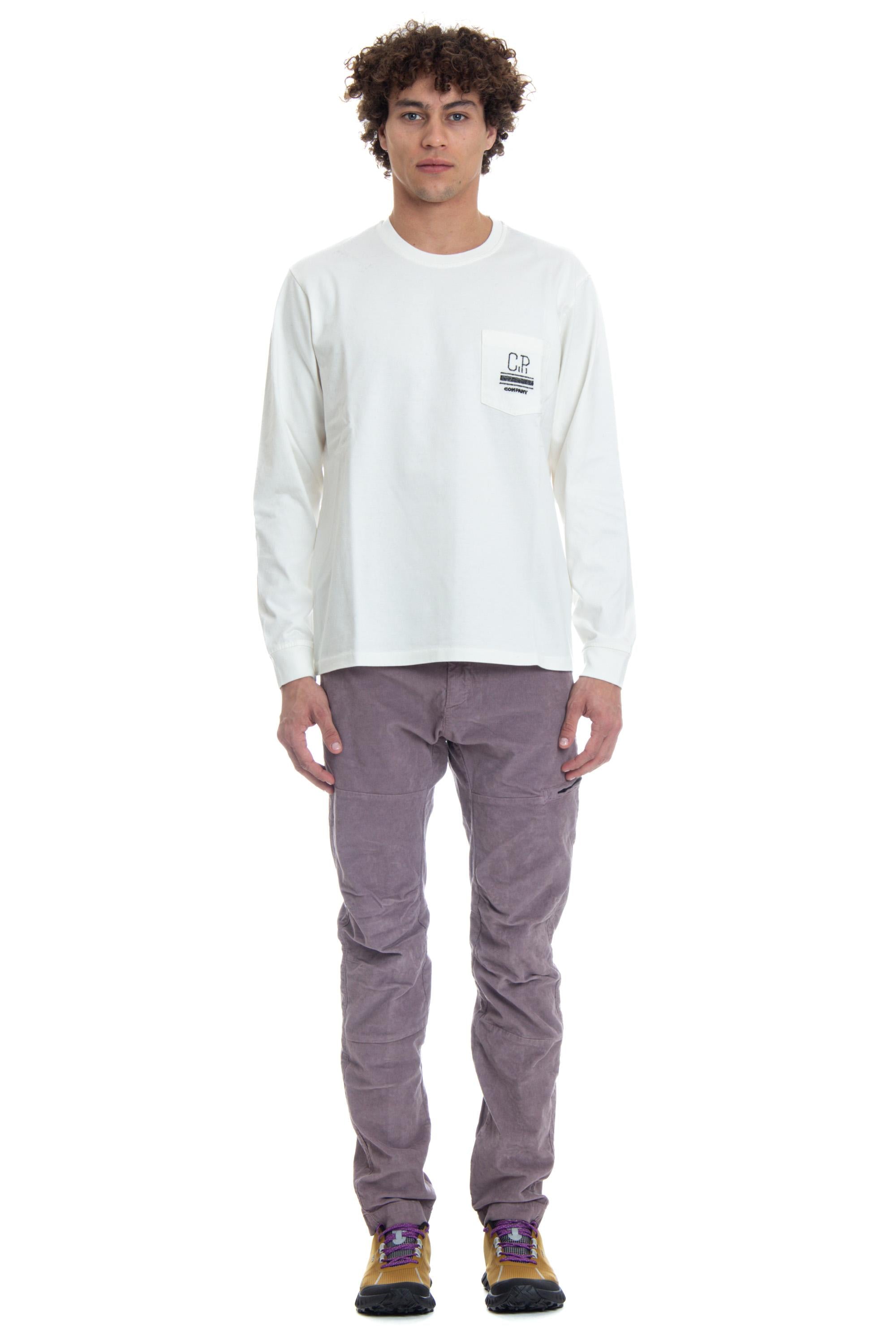 CP Company T-shirt manica lunga in cotone con taschino CMTS179A 006203W 103 
