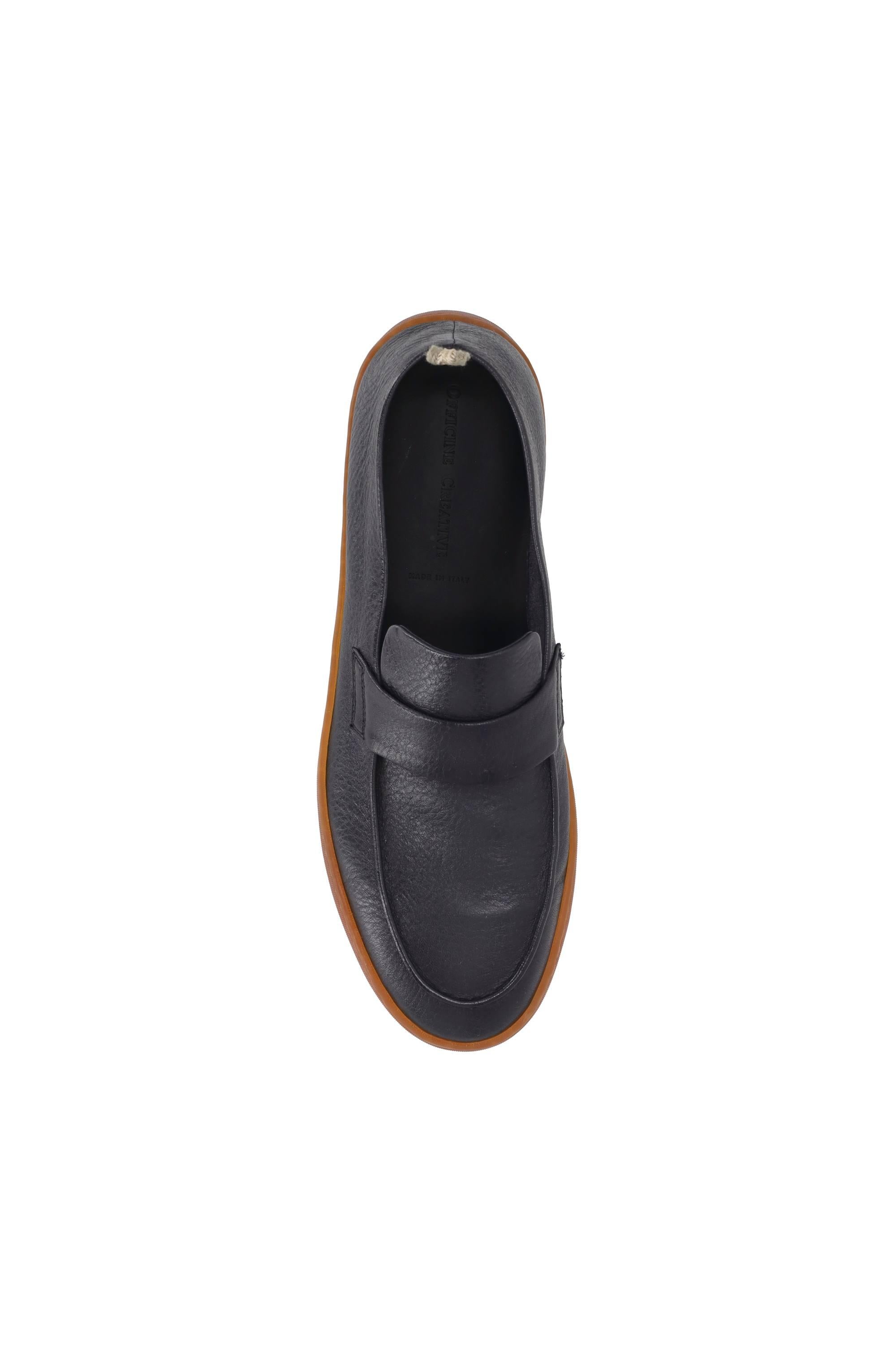 Officine Creative Scarpa slip-on in pelle fondo caoutchouc OCUHERB001CER32F432 BLUE 
