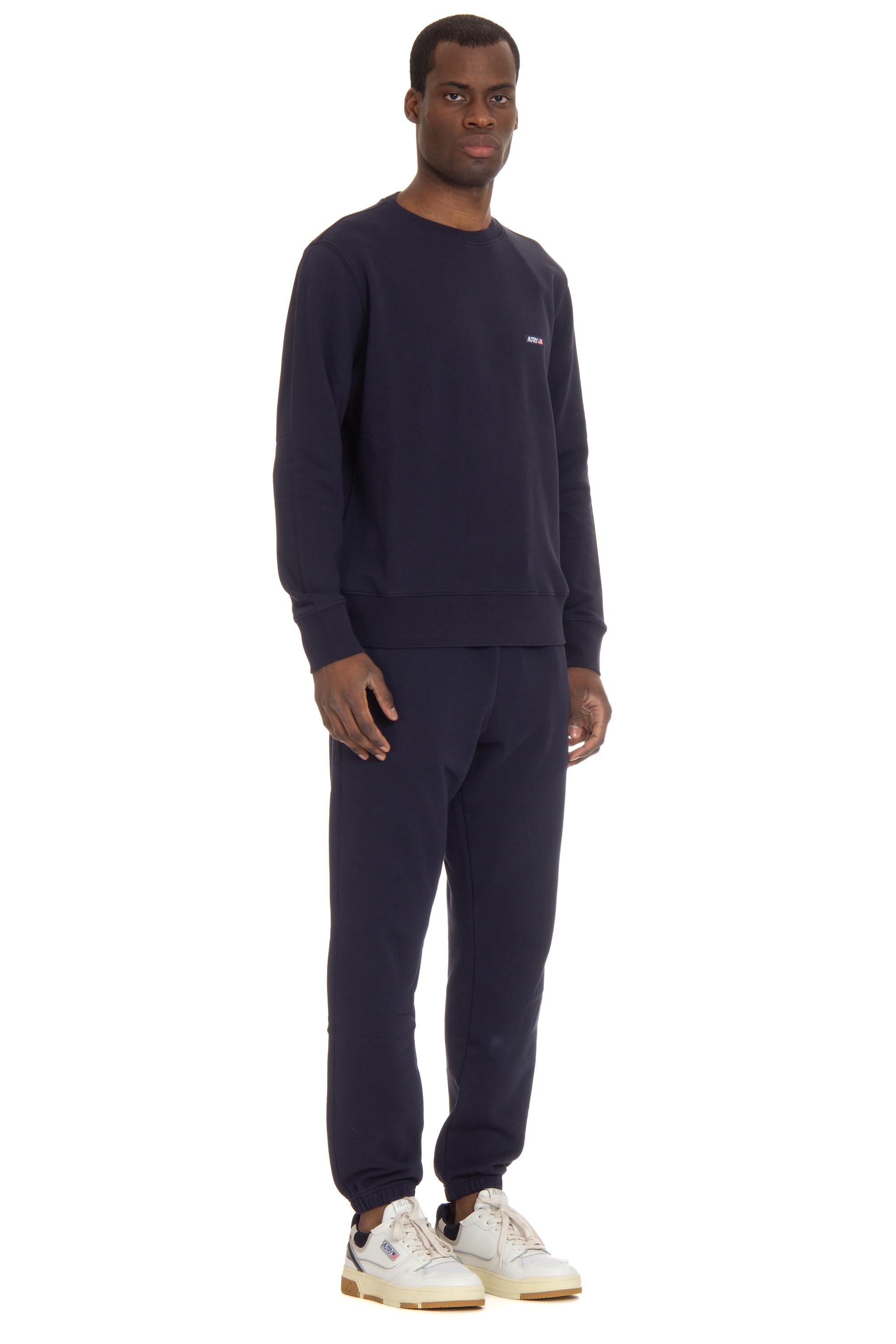 Felpa girocollo in cotone con logo SWPM 507B BLUE Autry 