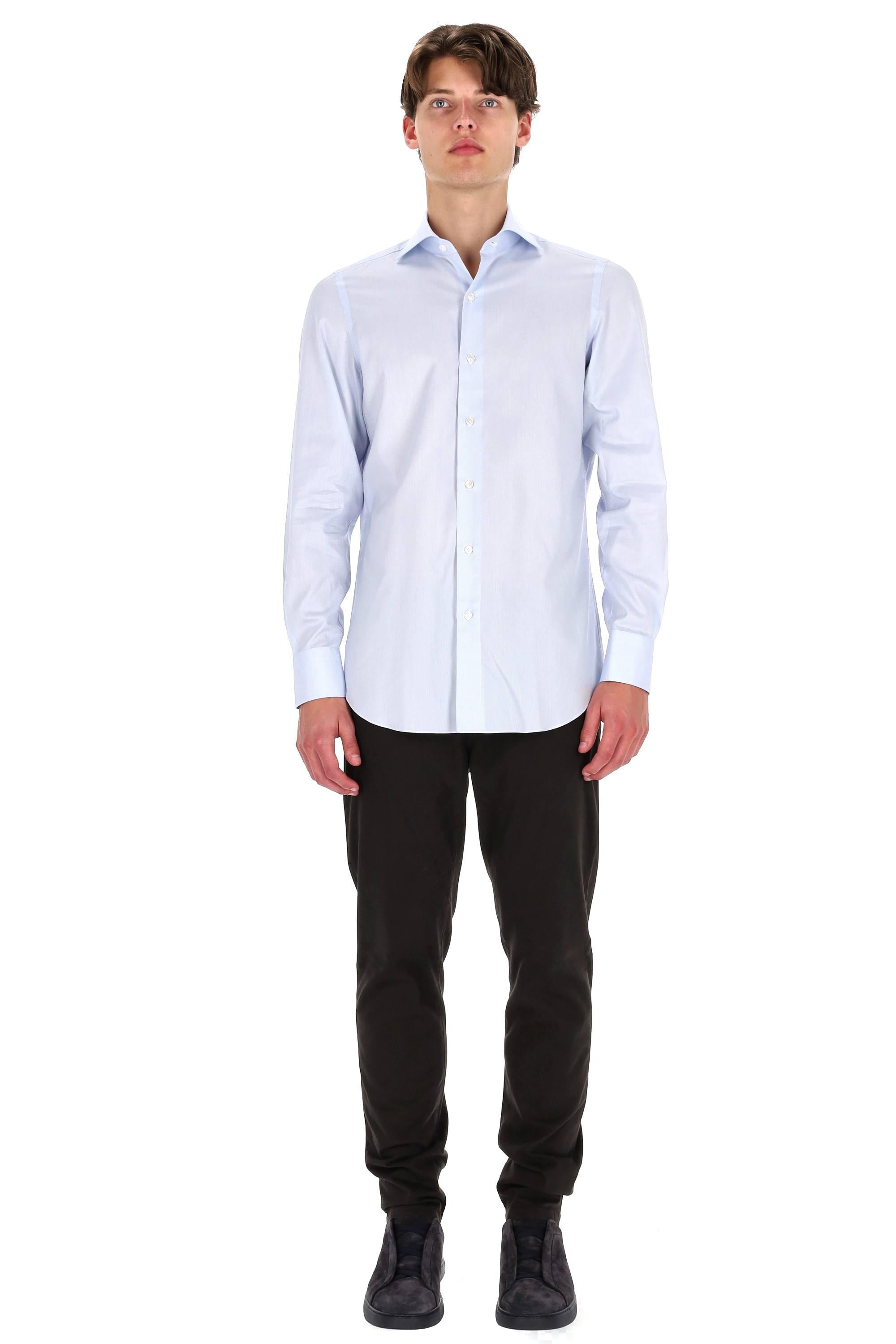 Finamore Camicia sartoriale Traveller in royal oxford linea Milano ML-149197-C0238T 02 