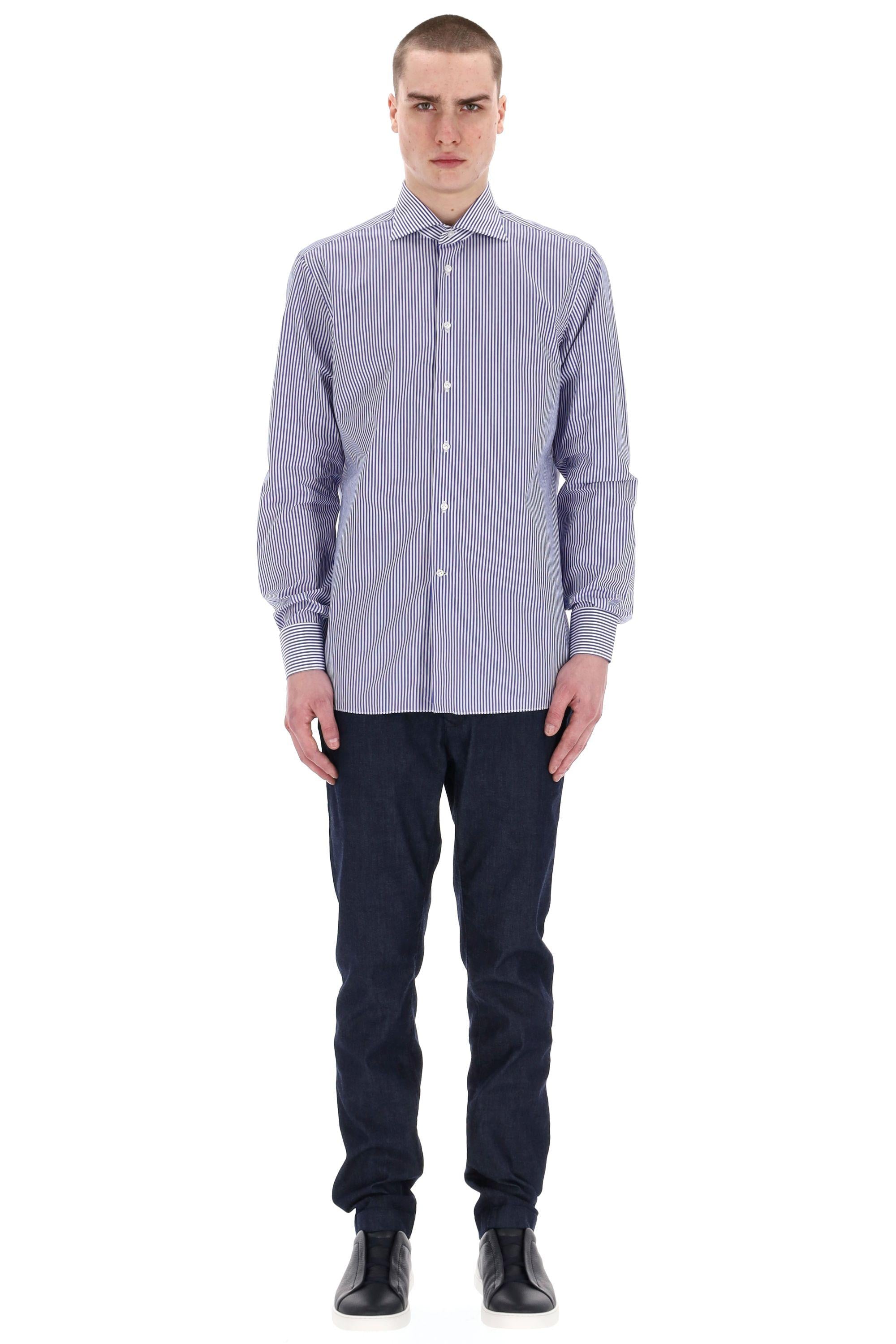 Camicia sartoriale bacchettata in cotone 19021 2 Borriello 