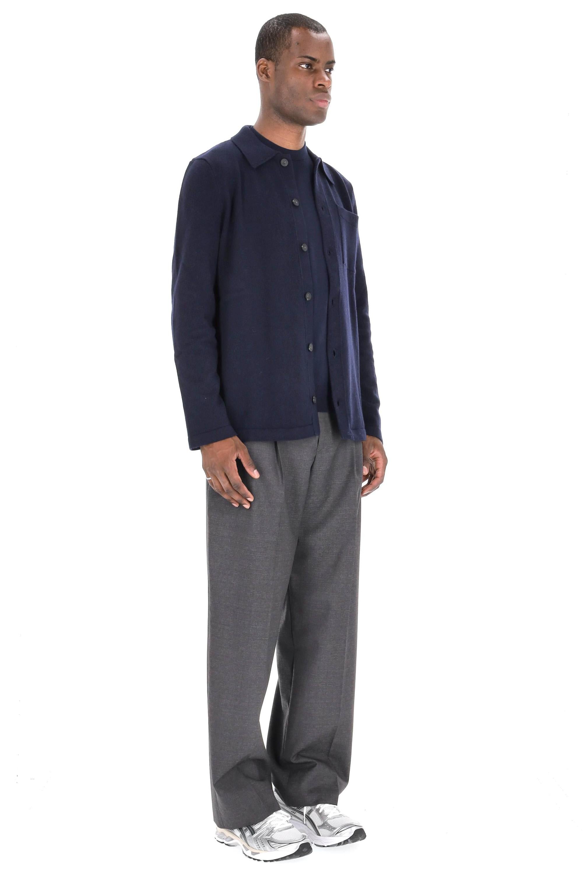 Cardigan in lana con taschino WOASB M03237 DARK NAVY A.P.C. 