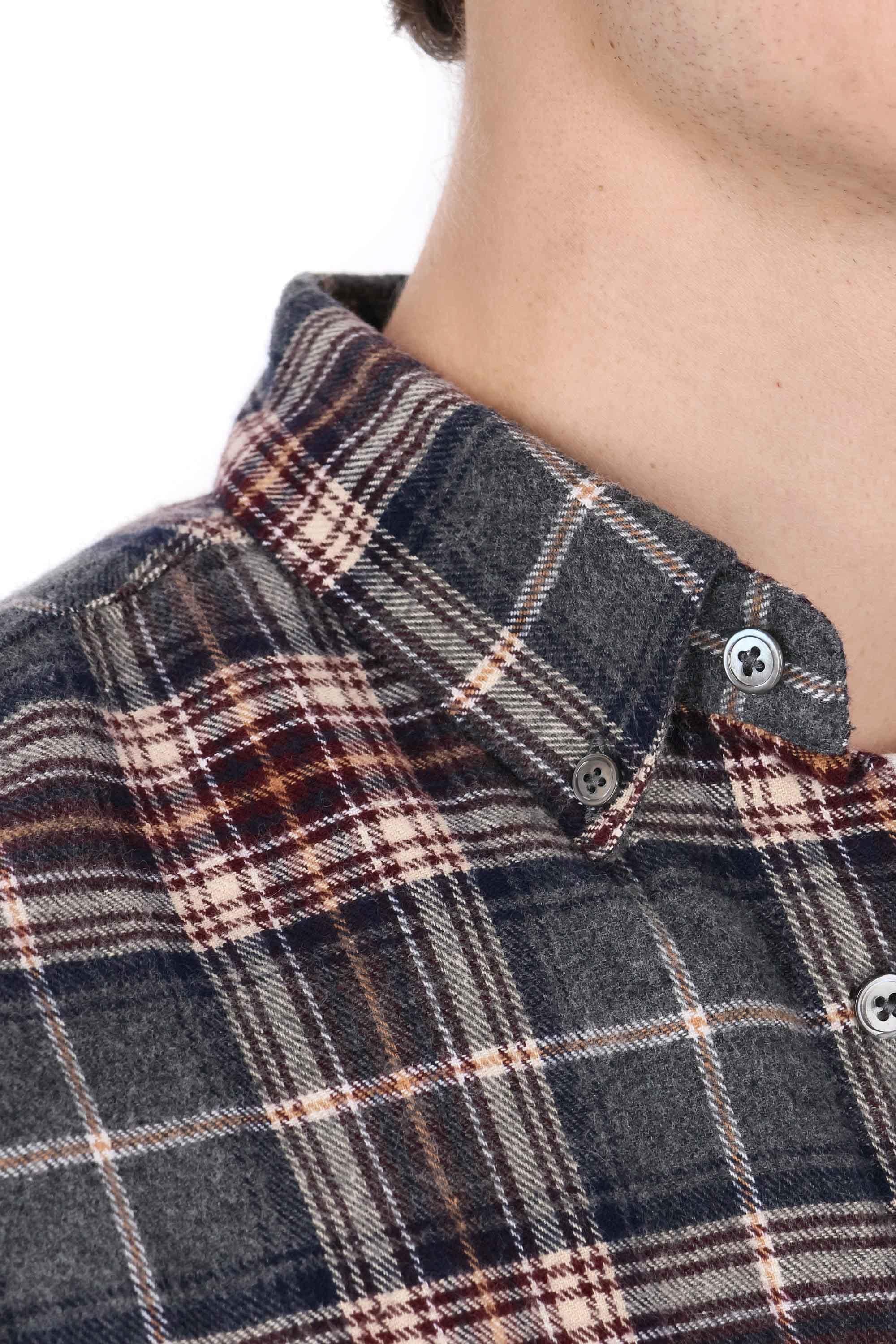 Portuguese Flannel Camicia in flanella di cotone modello Augusta 006 MLTCLR 