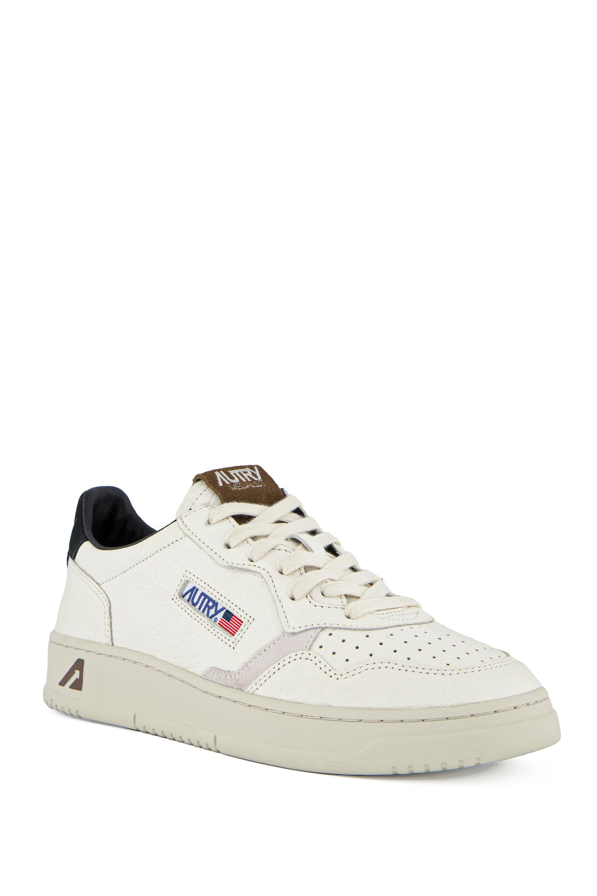 Sneaker Medalist low in pelle effetto elephant talloncino verde scuro AULM LE15 BK/PINECONE Autry 