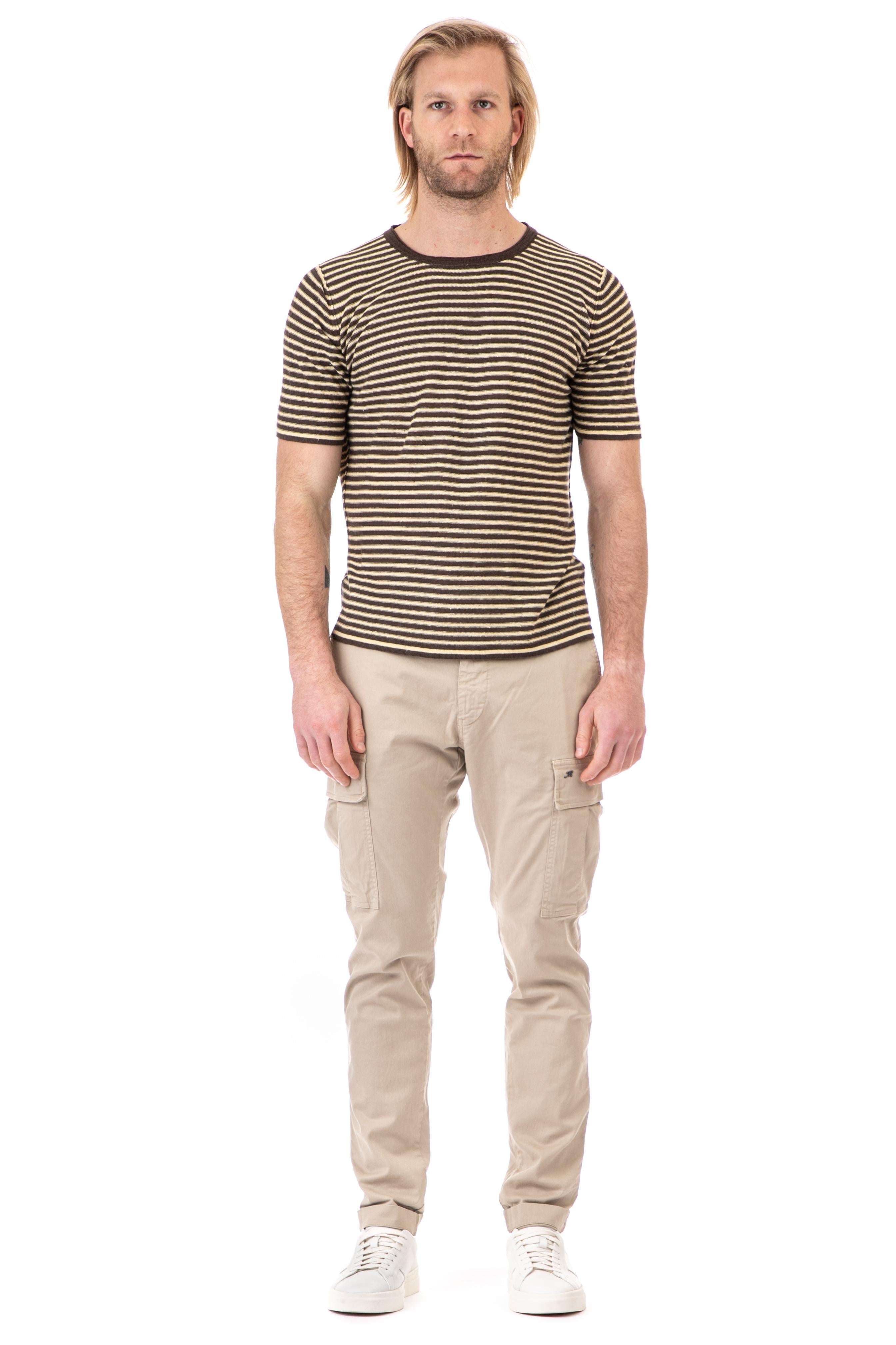 T-shirt rigata in lino RN21021/2 RN2108 Roberto Collina 