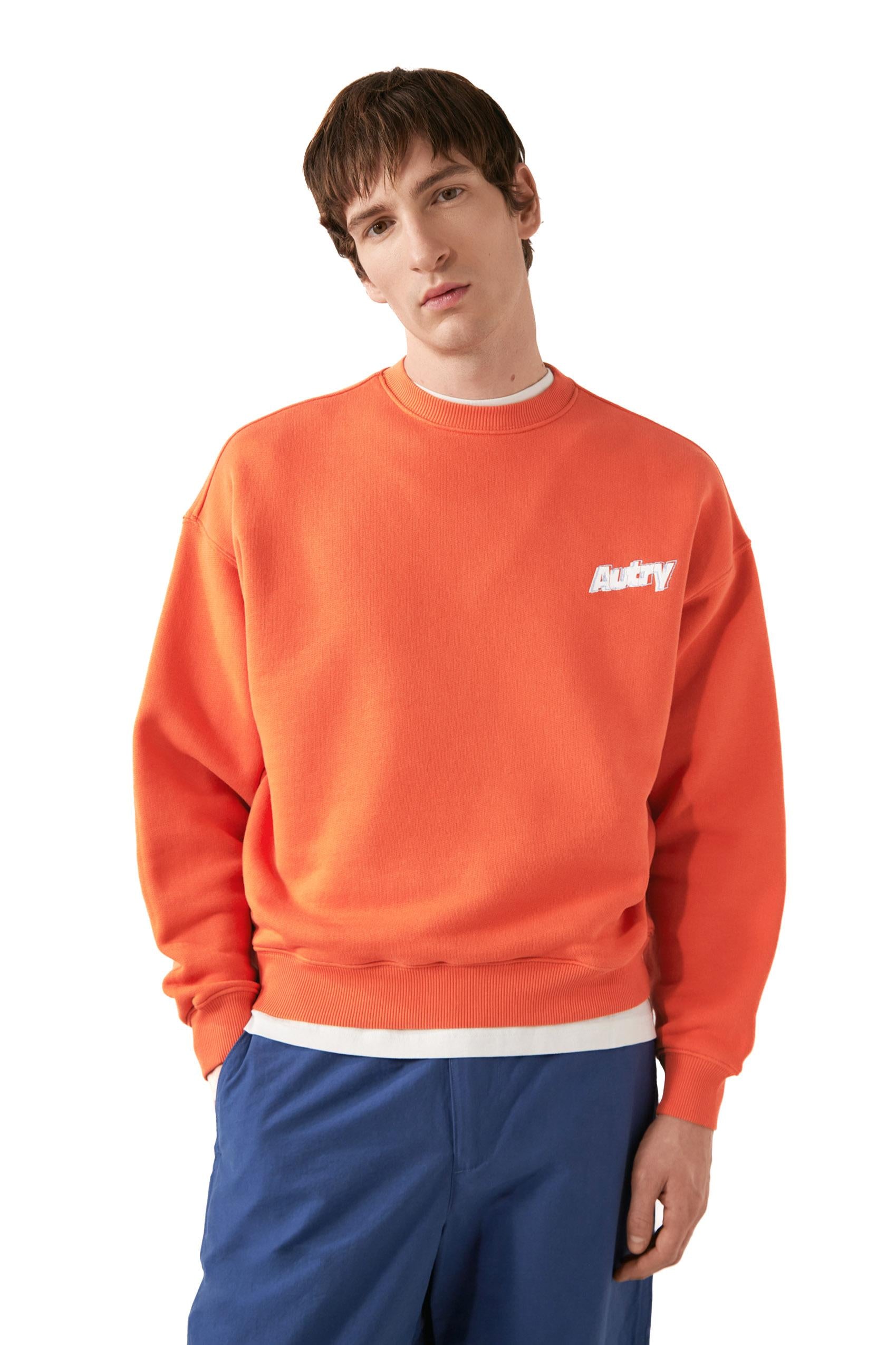 Autry Felpa girocollo in cotone con logo SWPX 035H JERS CHOCINEAL 