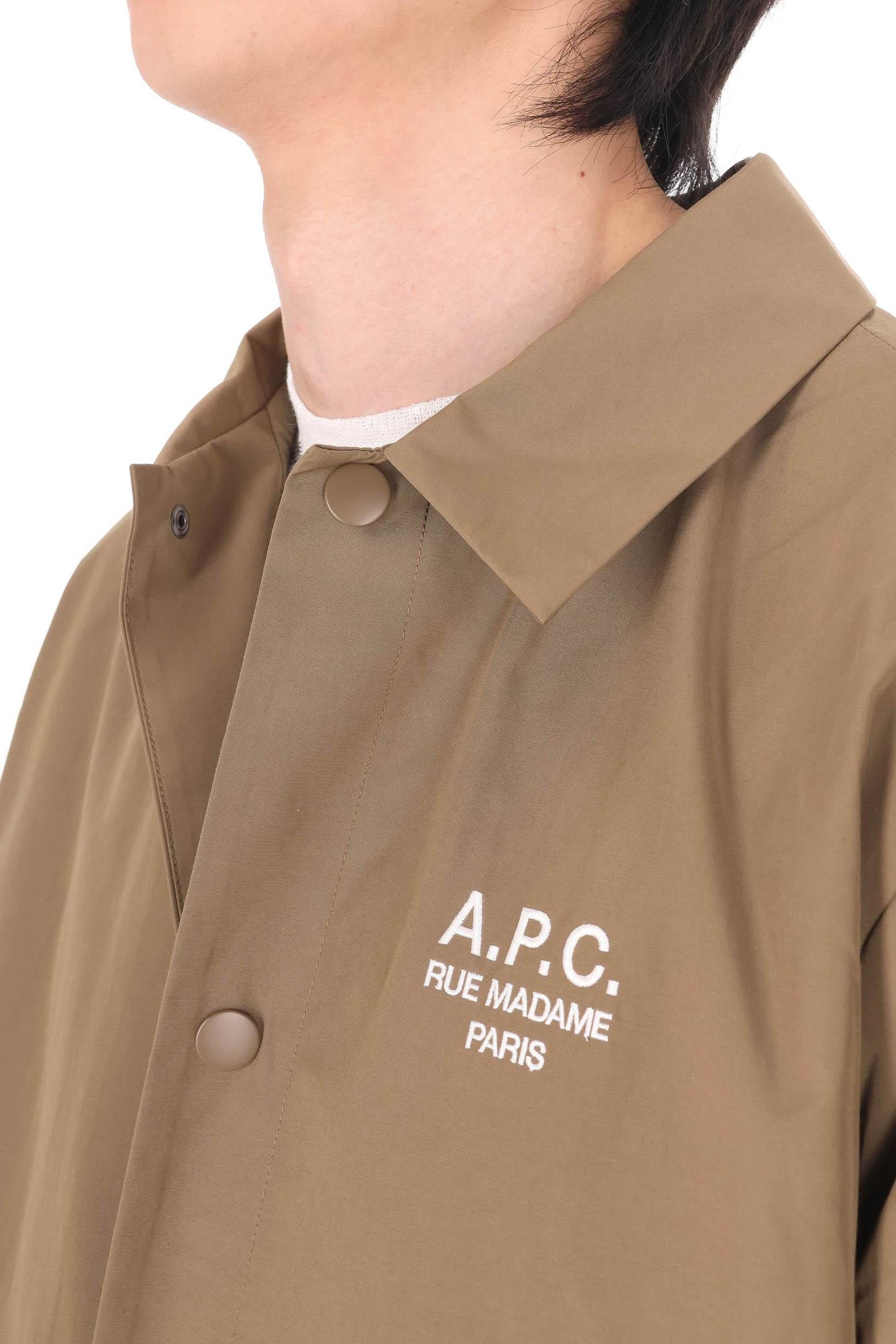 A.P.C. Overshirt in misto cotone con logo A.P.C PSALQ-H02960 CAC-MARRON GLACE 