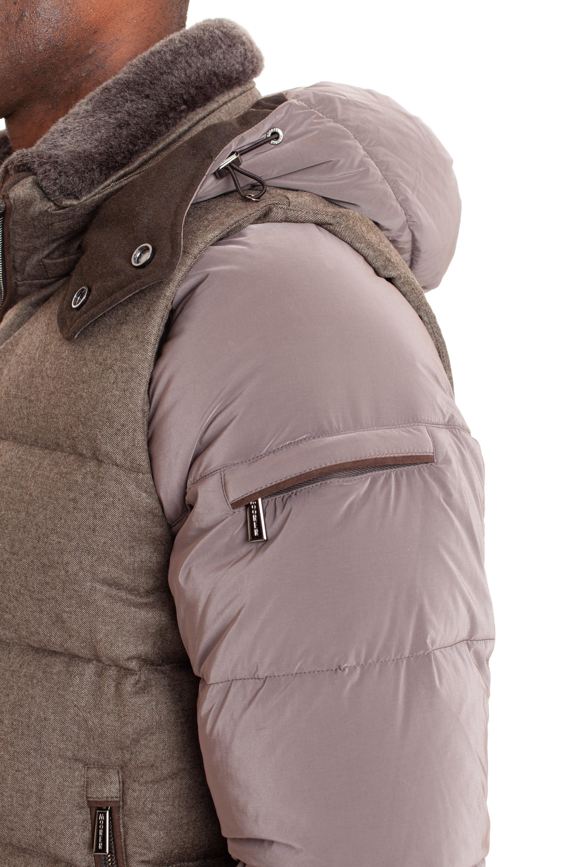 Piumino bimateriale con maniche staccabili mod. casciano-fur CASCIANO-FUR-OSL V1141 Moorer 