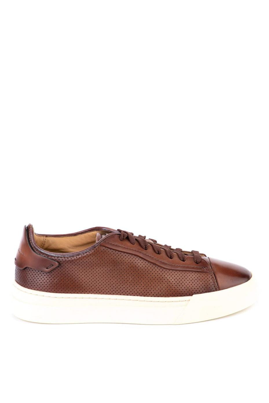 Sneaker in pelle traforata mod. gloria MBGT21651LAREFGO S50 Santoni 