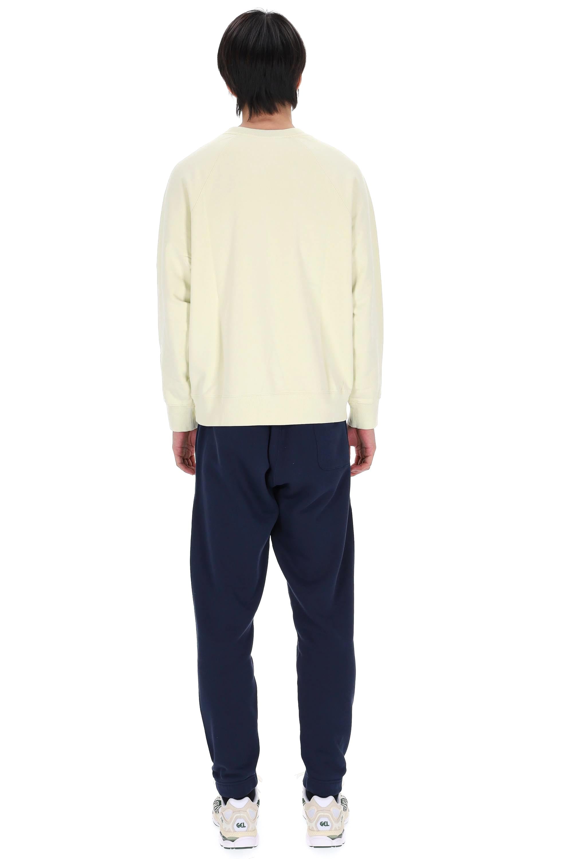 Maison Kitsuné Felpa girocollo in cotone over fit con volpe tono su tono PM00306KM0340/2 ALOE GREEN 