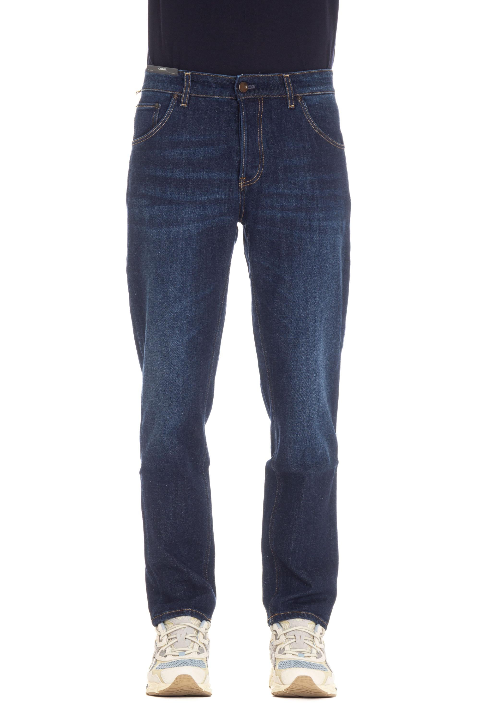 PT Denim Jeans lavaggio scuro etichetta camoscio Carrot fit RP05B0 TX1640 MN14 
