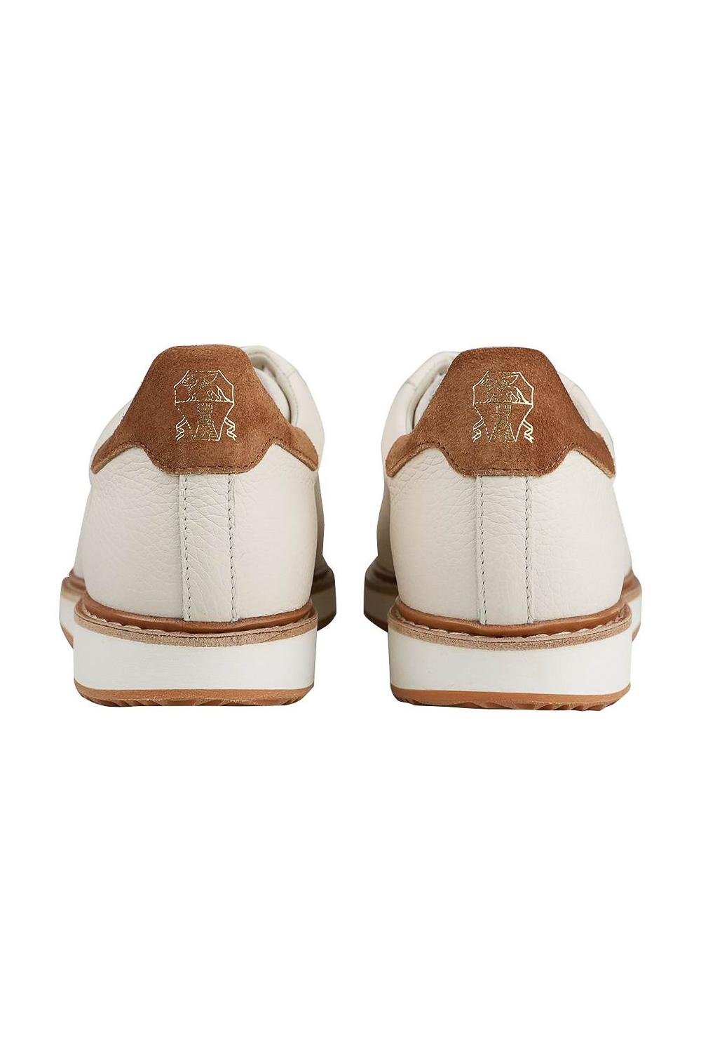 Brunello Cucinelli Sneaker in pelle con tag in camoscio 252MZUALVL229 CLT57 