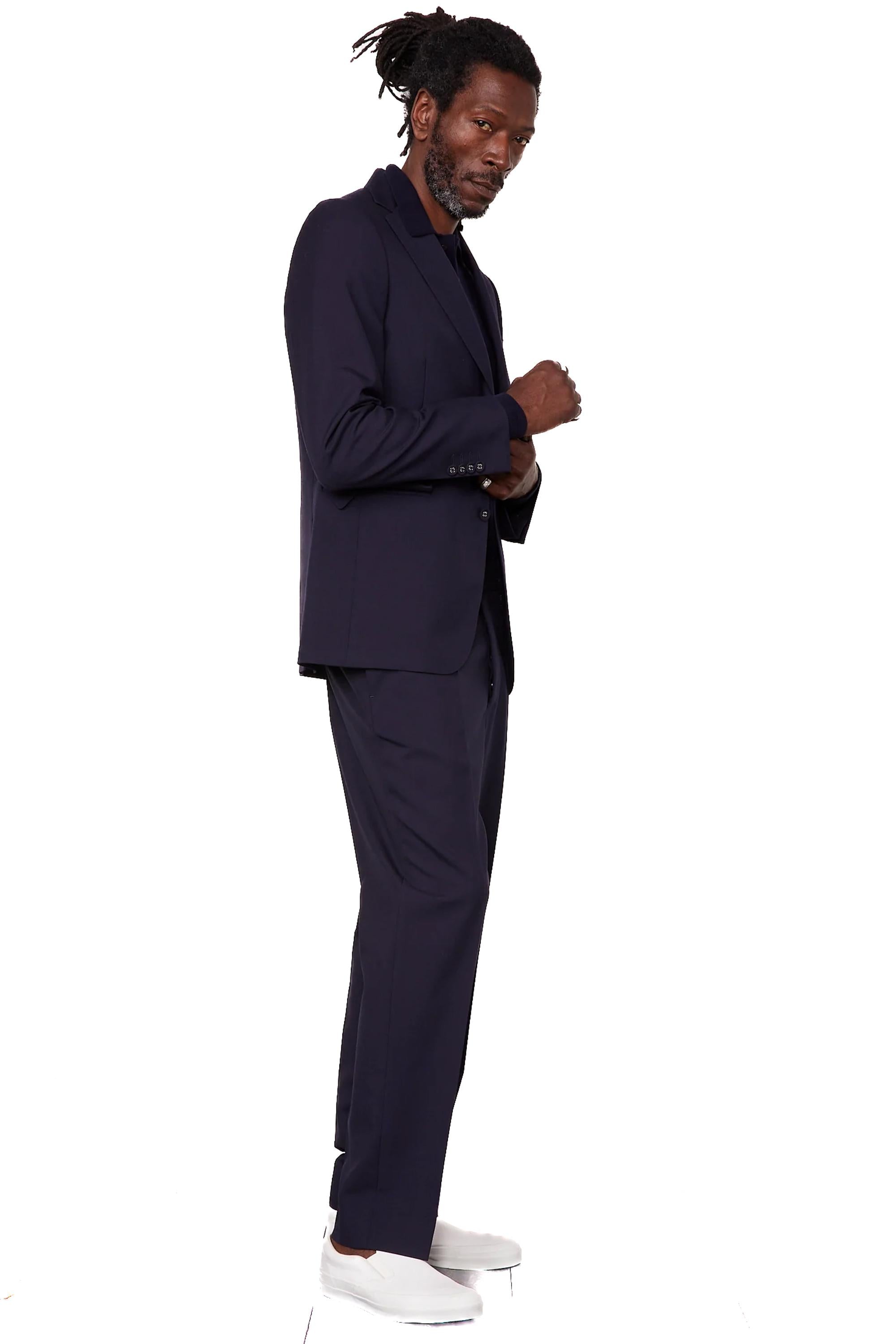 Officine Générale Giacca in lana monopetto mod. Giovanni MTLG402 DARK NAVY 