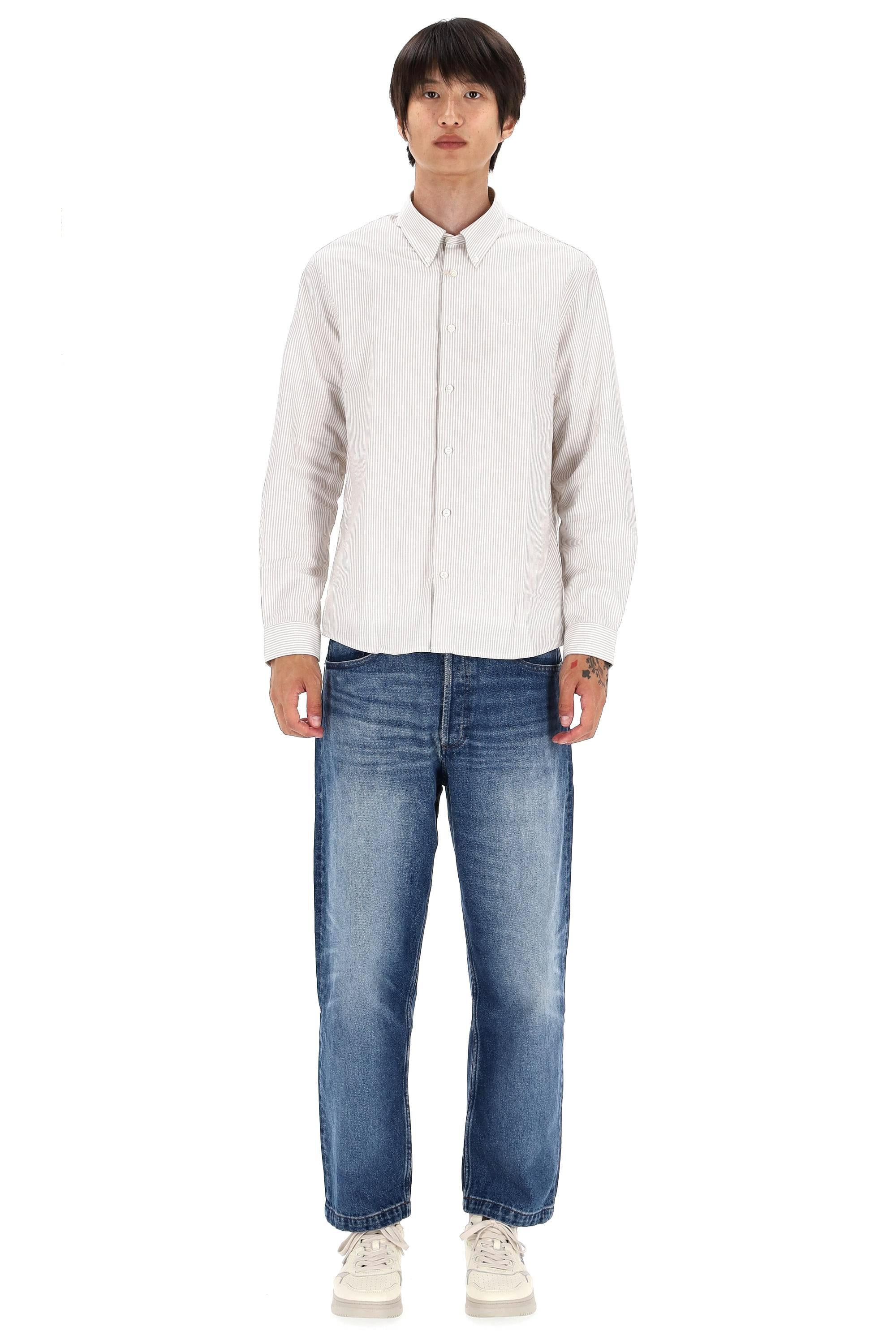 A.P.C. Camicia bacchettata in piquet di cotone Standard fit COGUH H12499/2 BAA 
