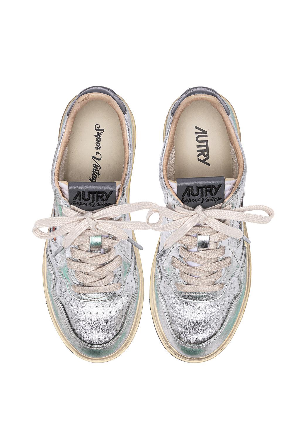 Autry Sneaker donna SuperVintage in pelle AVLW MH01 GRNPLAT/SILV 