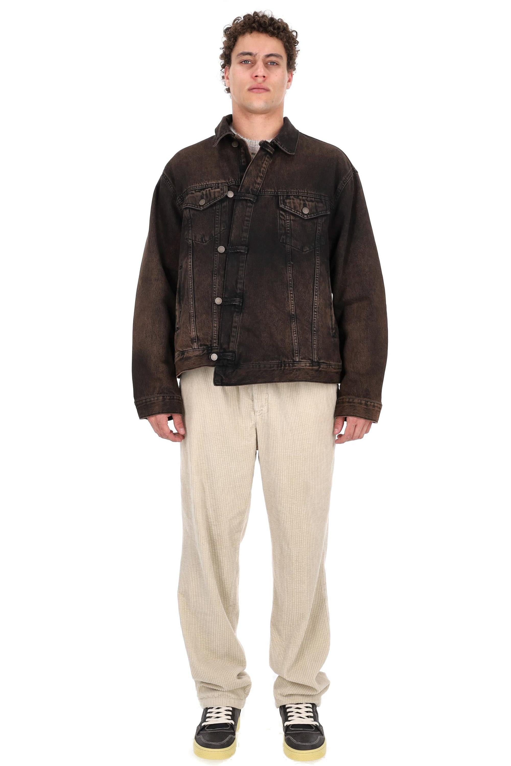 Haikure Trucker in denim con abbottonatura decentrata 09098DF174 L0897 