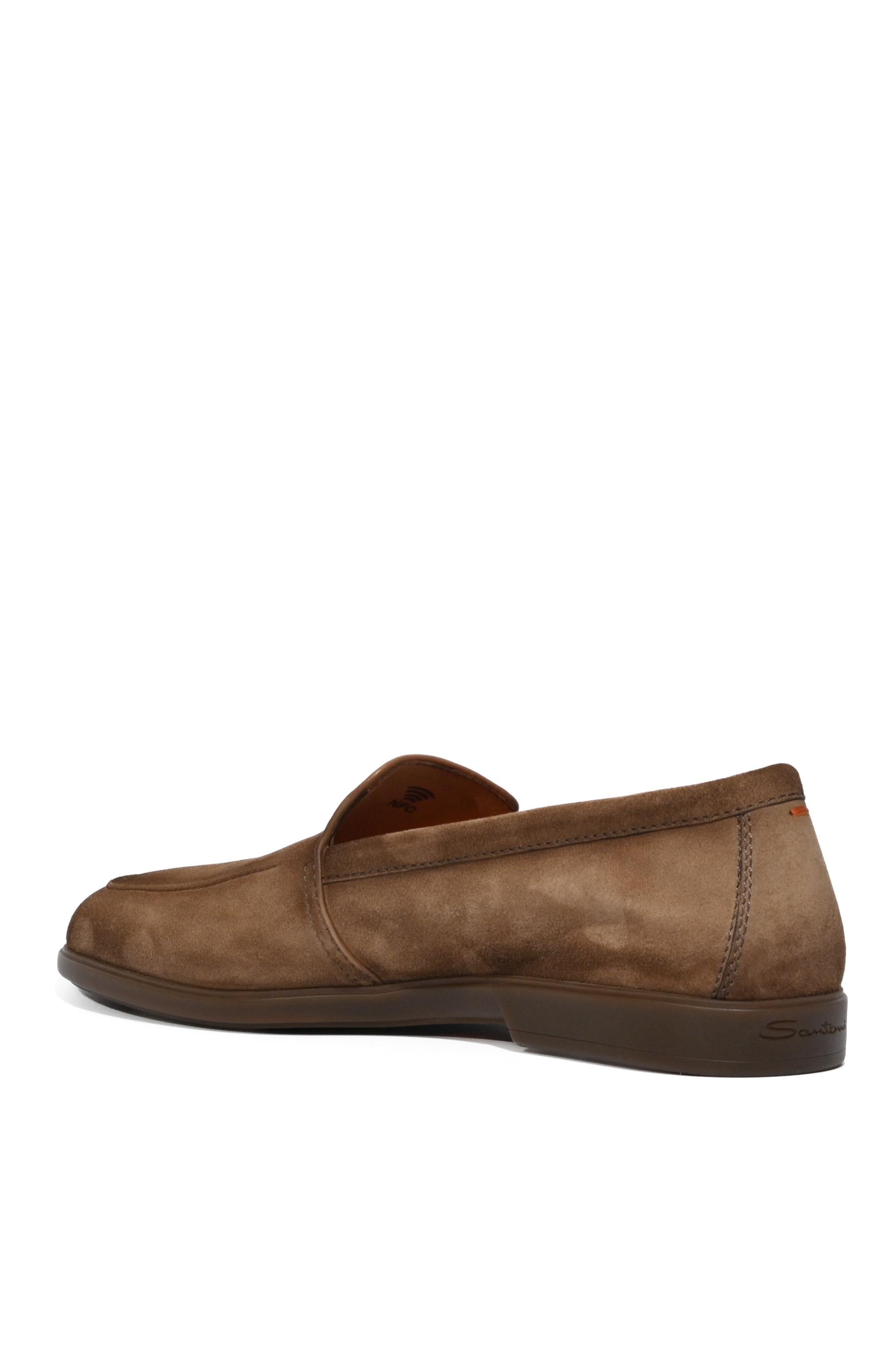 Santoni Slip on in camoscio con suola tono su tono MGAR18829TGRSEAA M21 