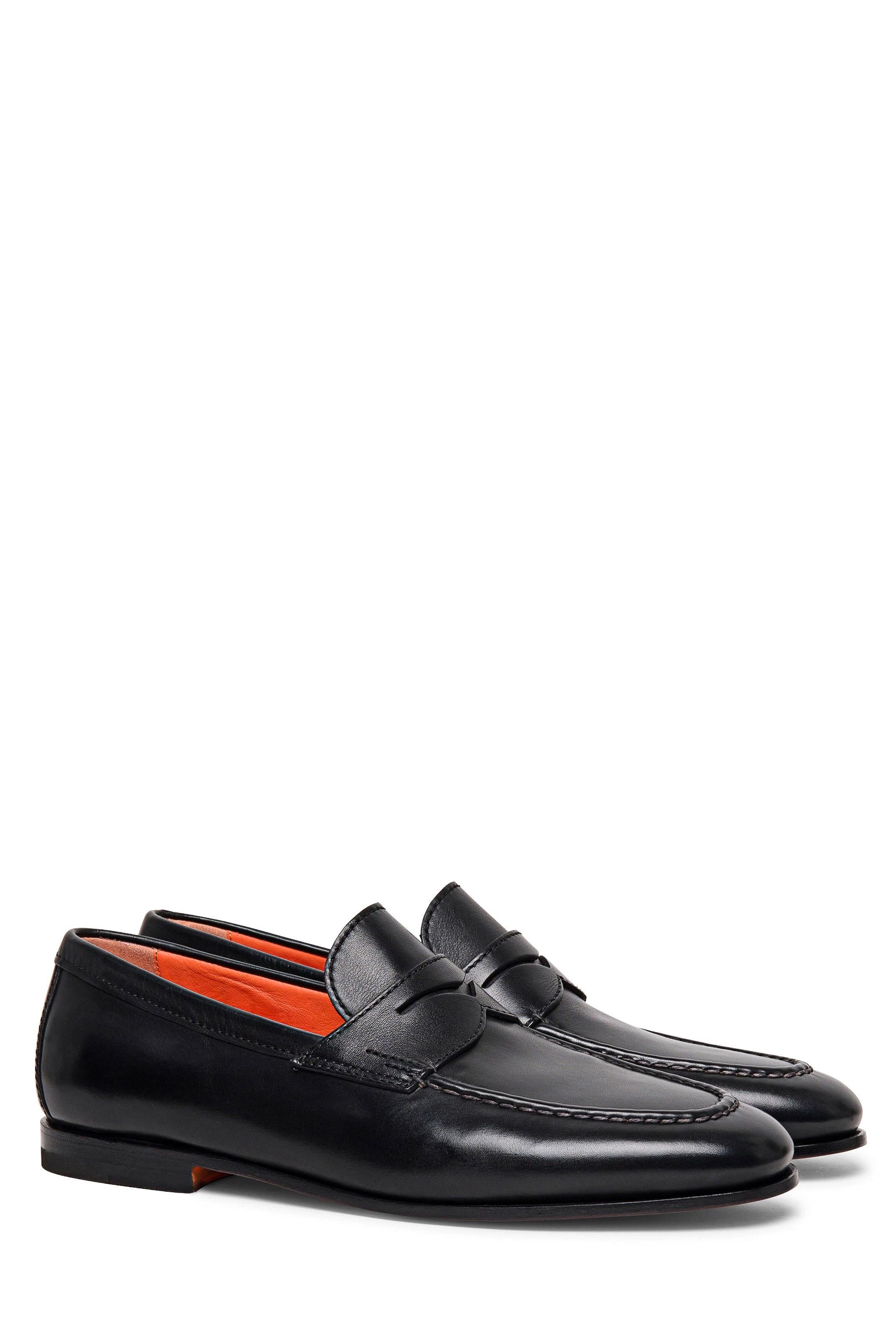Santoni Scarpa penny loafer in pelle MCNC18007SA4BSLF/2 N01 