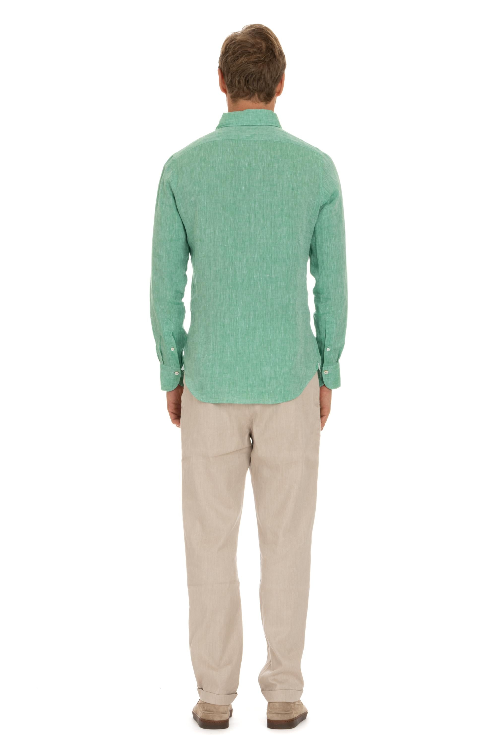 Finamore Camicia in lino con collo paramontura 046098-P4055 03 