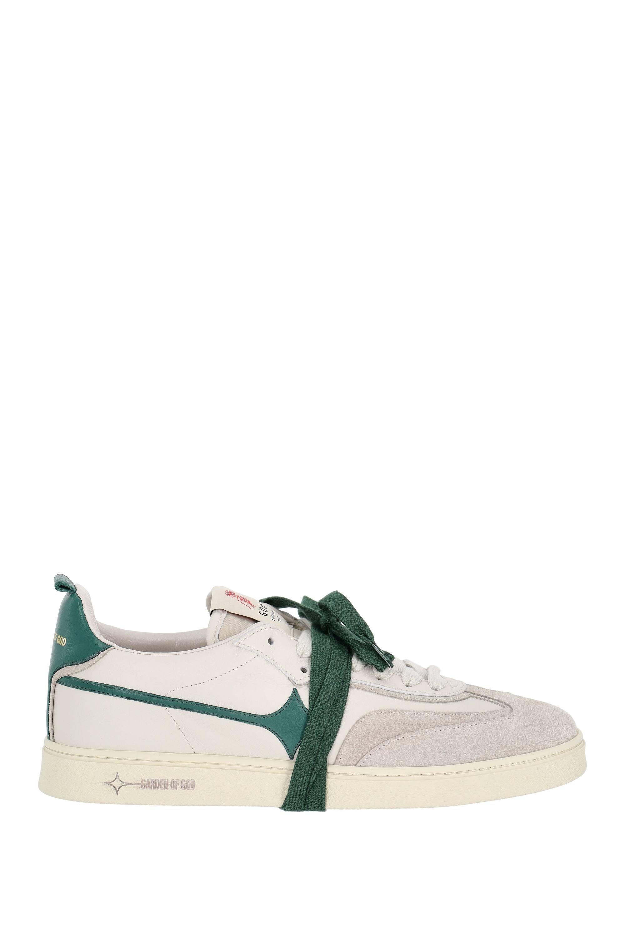 Sneaker Earth in pelle e camoscio EARTH LEA OFFWHITE/GREEN Garden of God 
