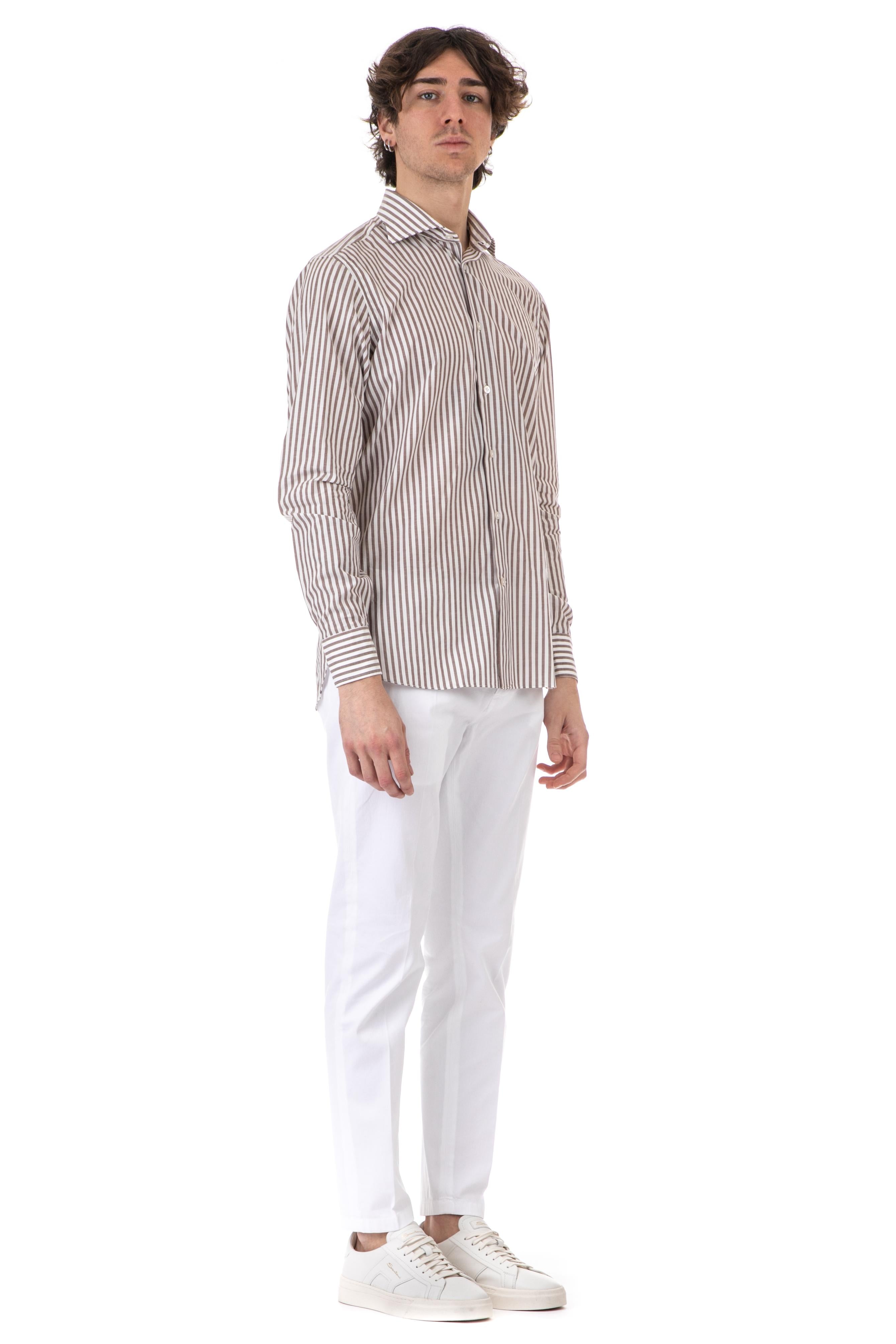 Borriello Camicia bacchettata in cotone fiammato 16033/2 5 