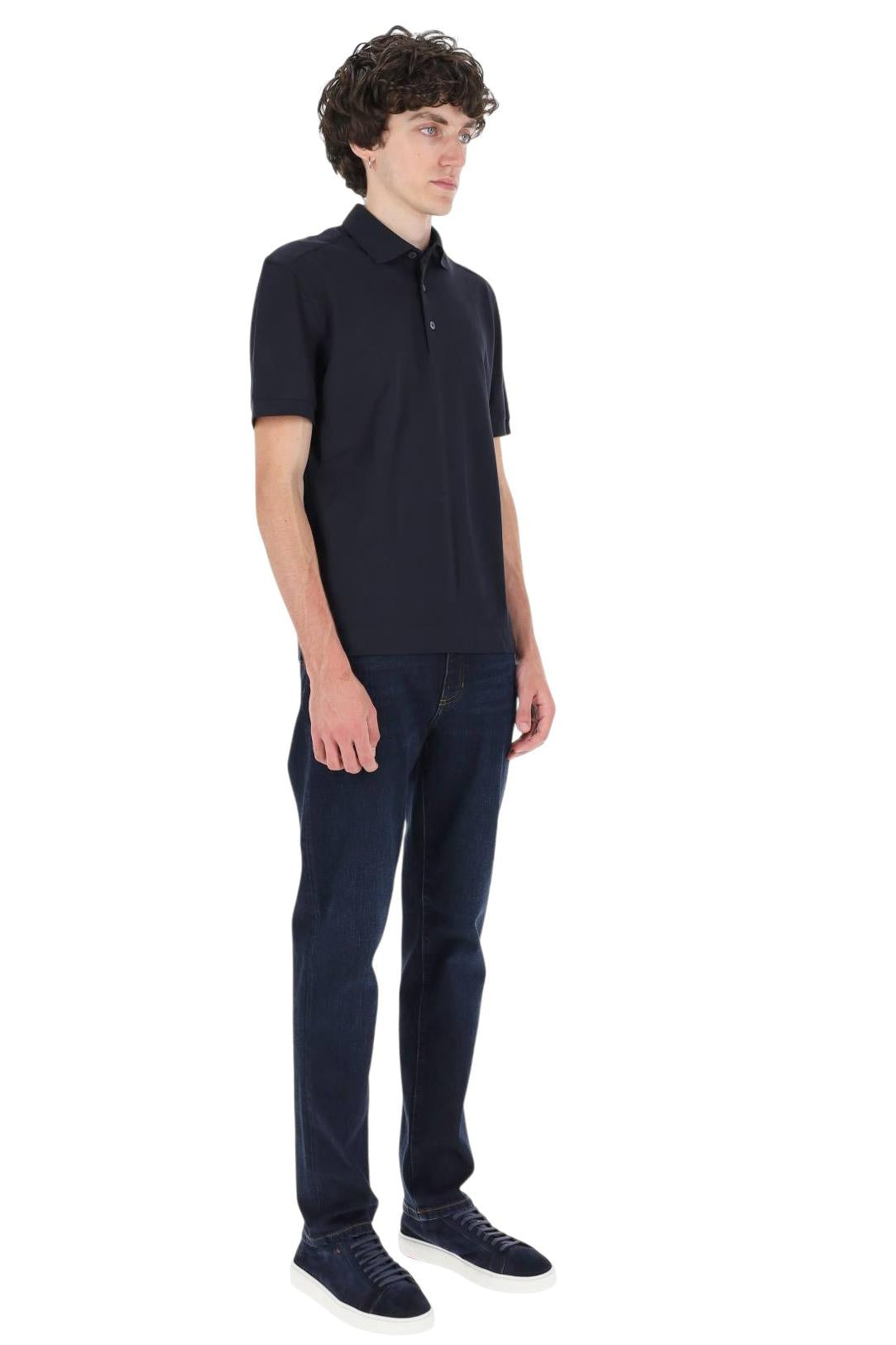 Zegna Polo in cotone-seta UH341A3 H786 B09 