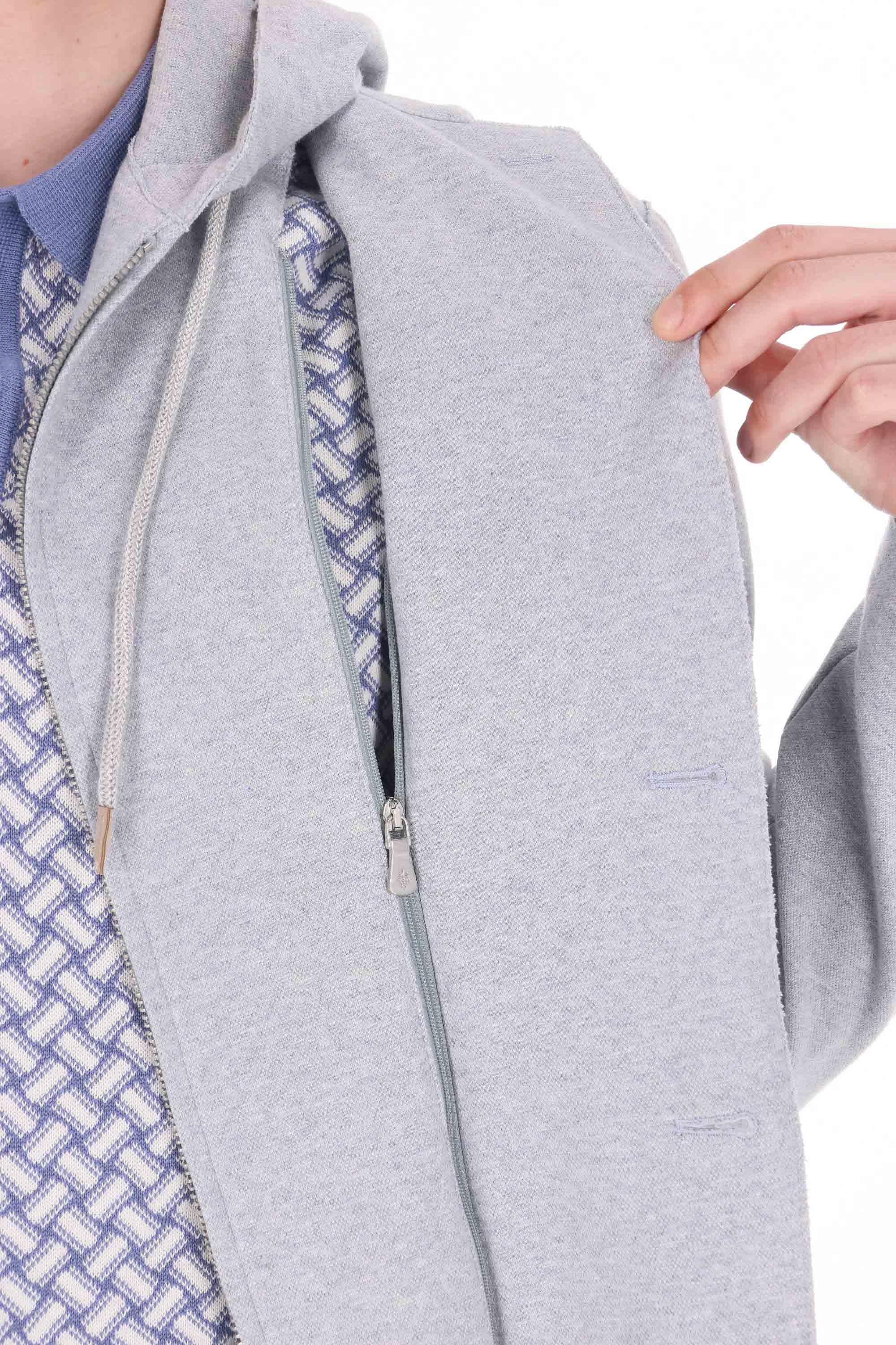 Eleventy Giacca in jersey di cotone a taglio vivo M70GIAF02 TES0M037/2 08 