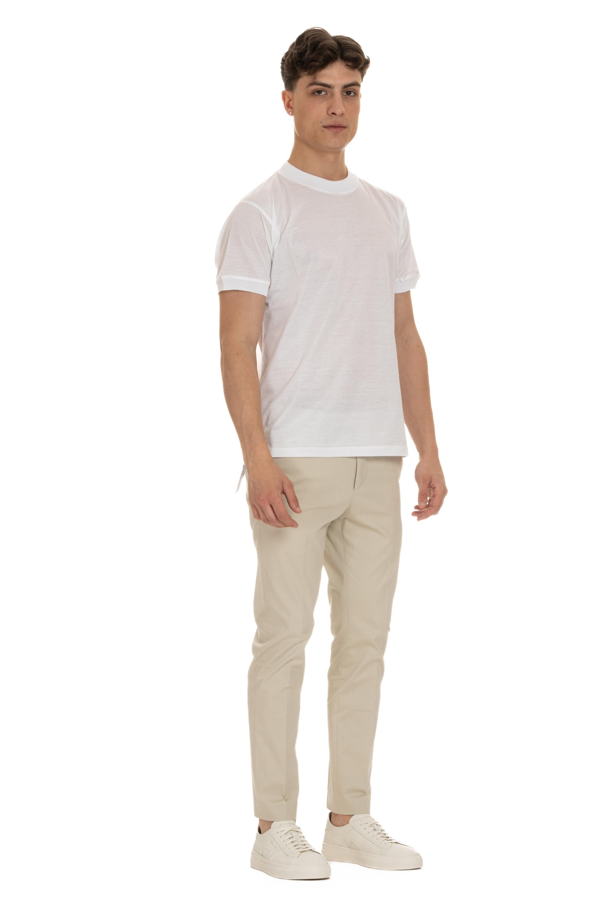 Tagliatore T-shirt in cotone mercerizzato KEYS PWE24-04 BIANCO 