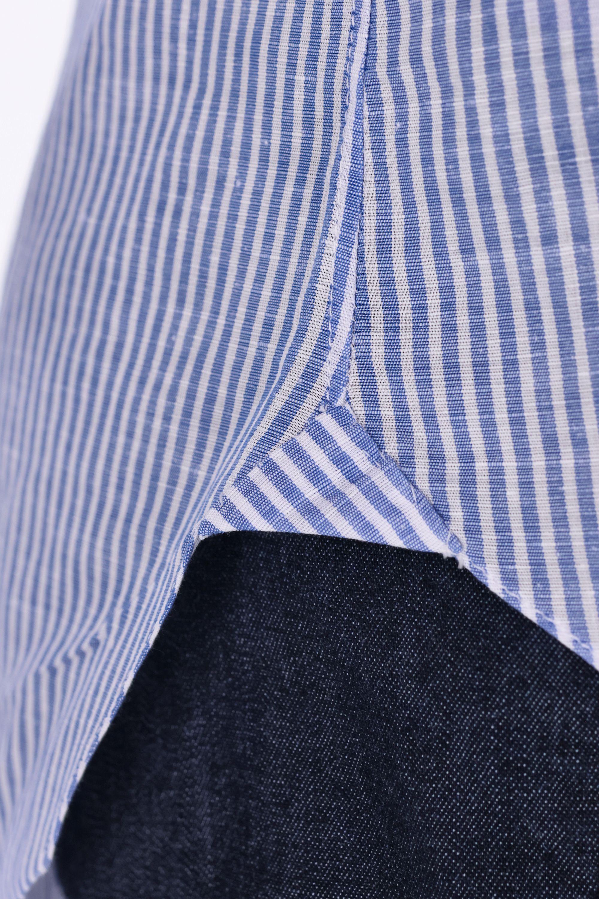 Camicia sartoriale bacchettata in cotone-lino linea culto K1U13P0134010U 2 Barba 