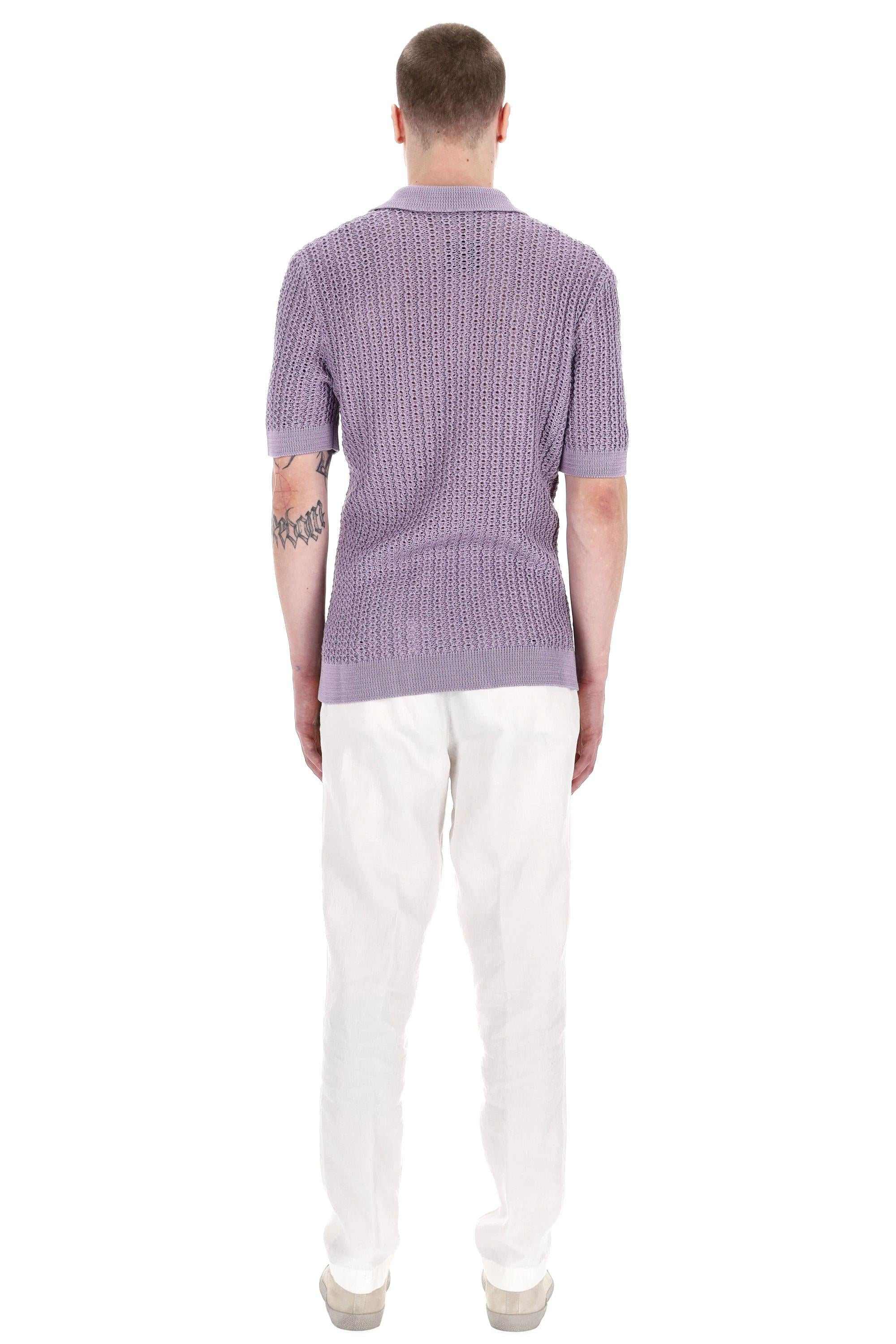 Polo tramata in cotone open collar ASCHER-PWE25-02 LILLA Tagliatore 