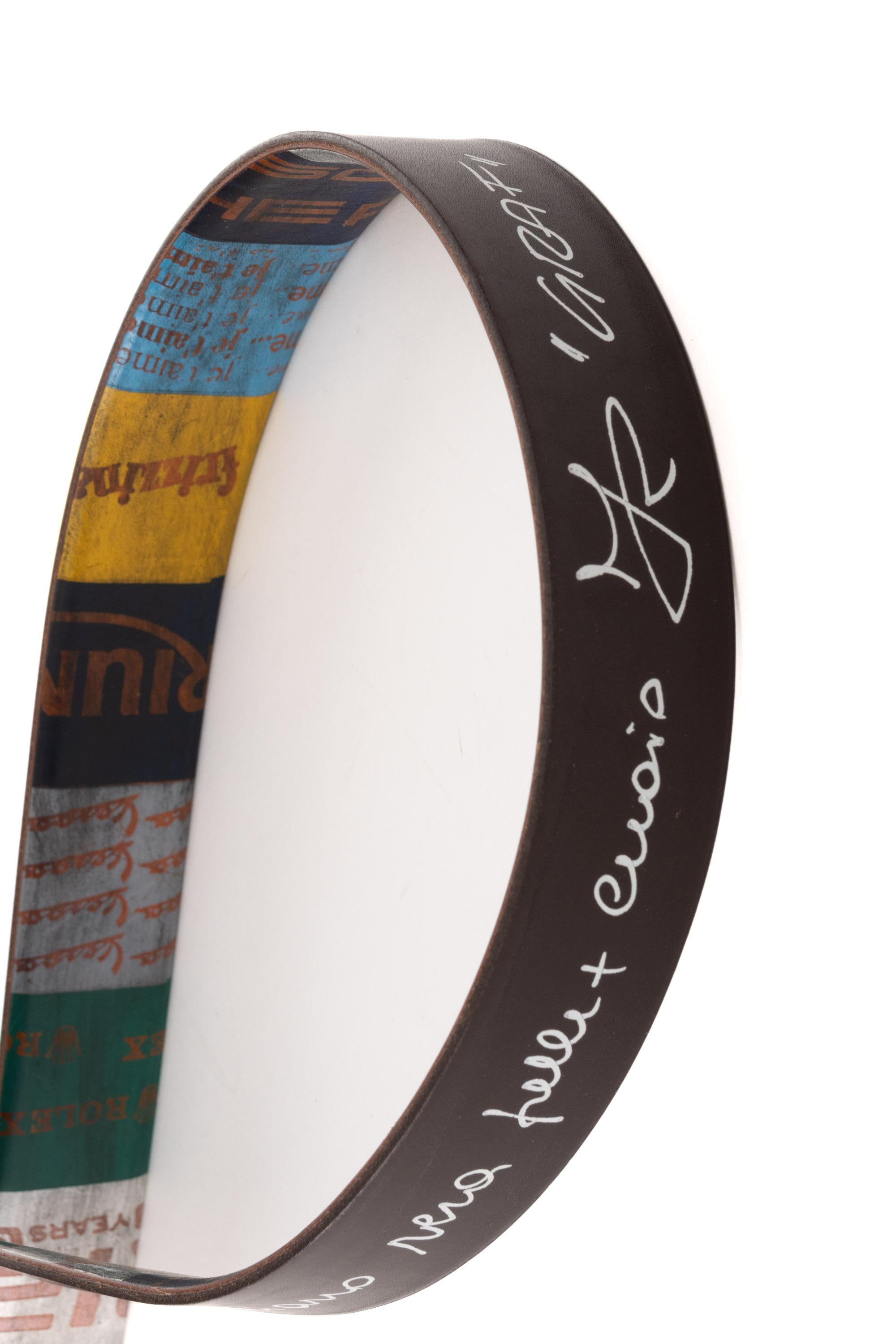 Artigianato Italiano Cintura artigianale in pelle evocativa "Graf2" ARTICOLO GRAF 2 MLTCLR 