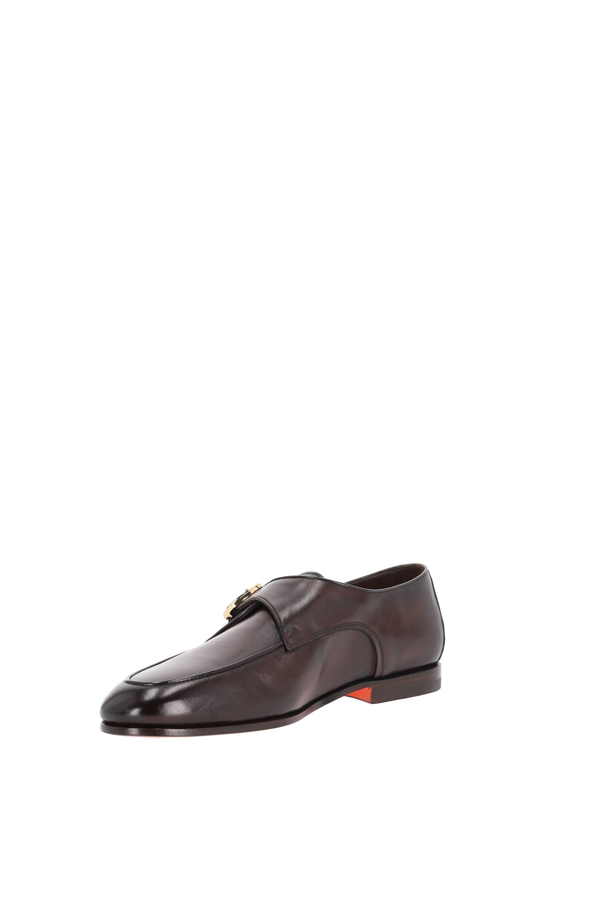 Santoni Scarpa mono fibbia in pelle mod. Carlo lavorazione goodyear MCNC19259SA4SMEM T50 