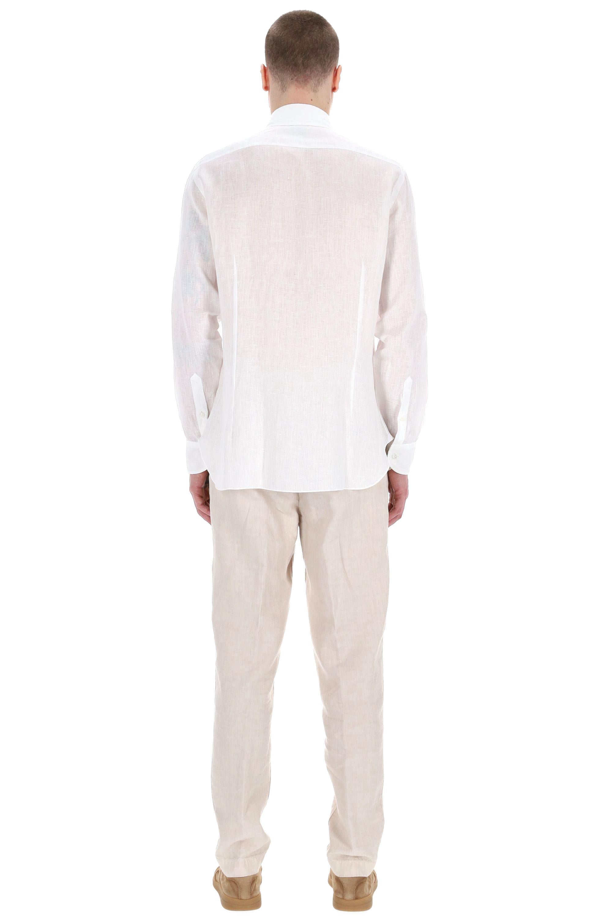 Camicia sartoriale in lino tinta unita linea Dandylife LIU13P0147067.U/2 0001 Barba 