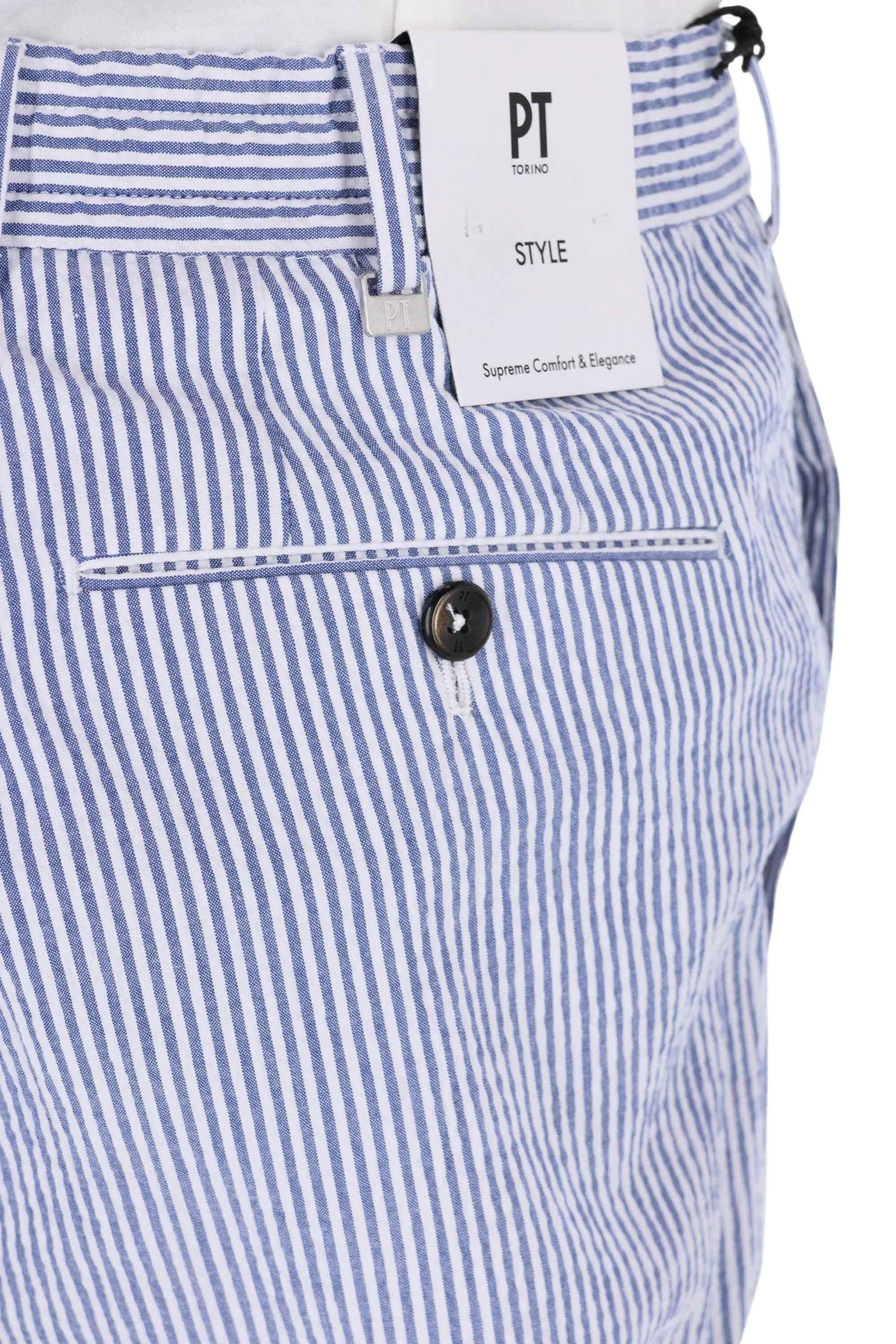 PT Torino Pantalone in seersucher rigato di cotone Slim jogger fit COVSJGZ20CL1 SD83 0340 