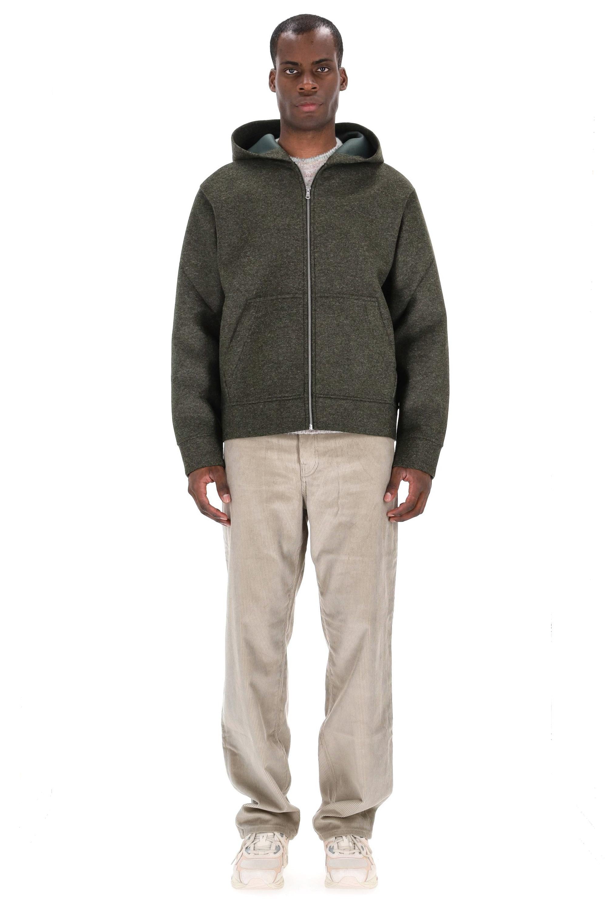 A.P.C. Giubbotto in misto lana con interno in neoprene PSAFU-M27993 KAF-VERT FONCE 