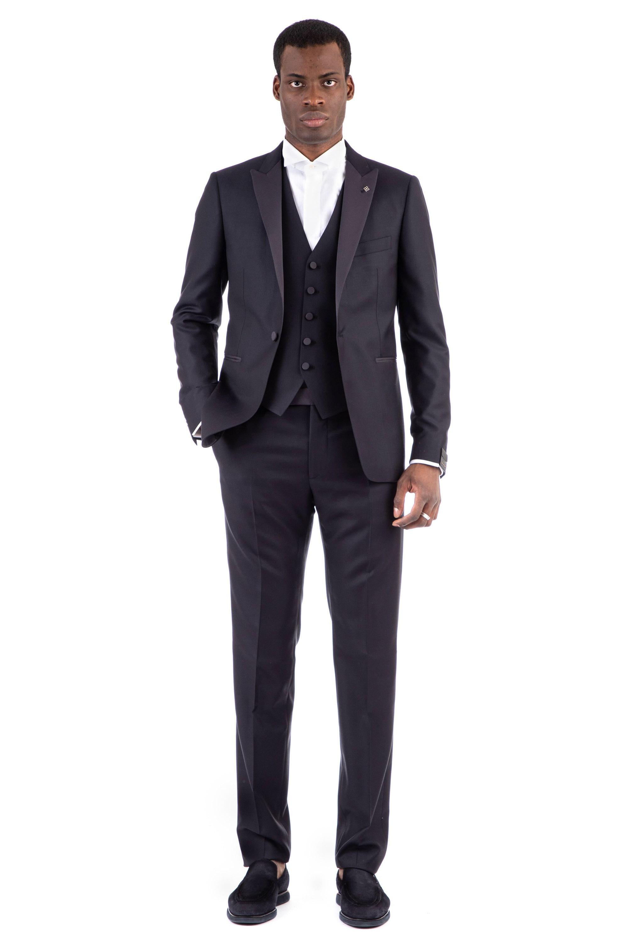 Abito in lana-seta con gilet linea bruce 390036 22E201 B1175 Tagliatore 
