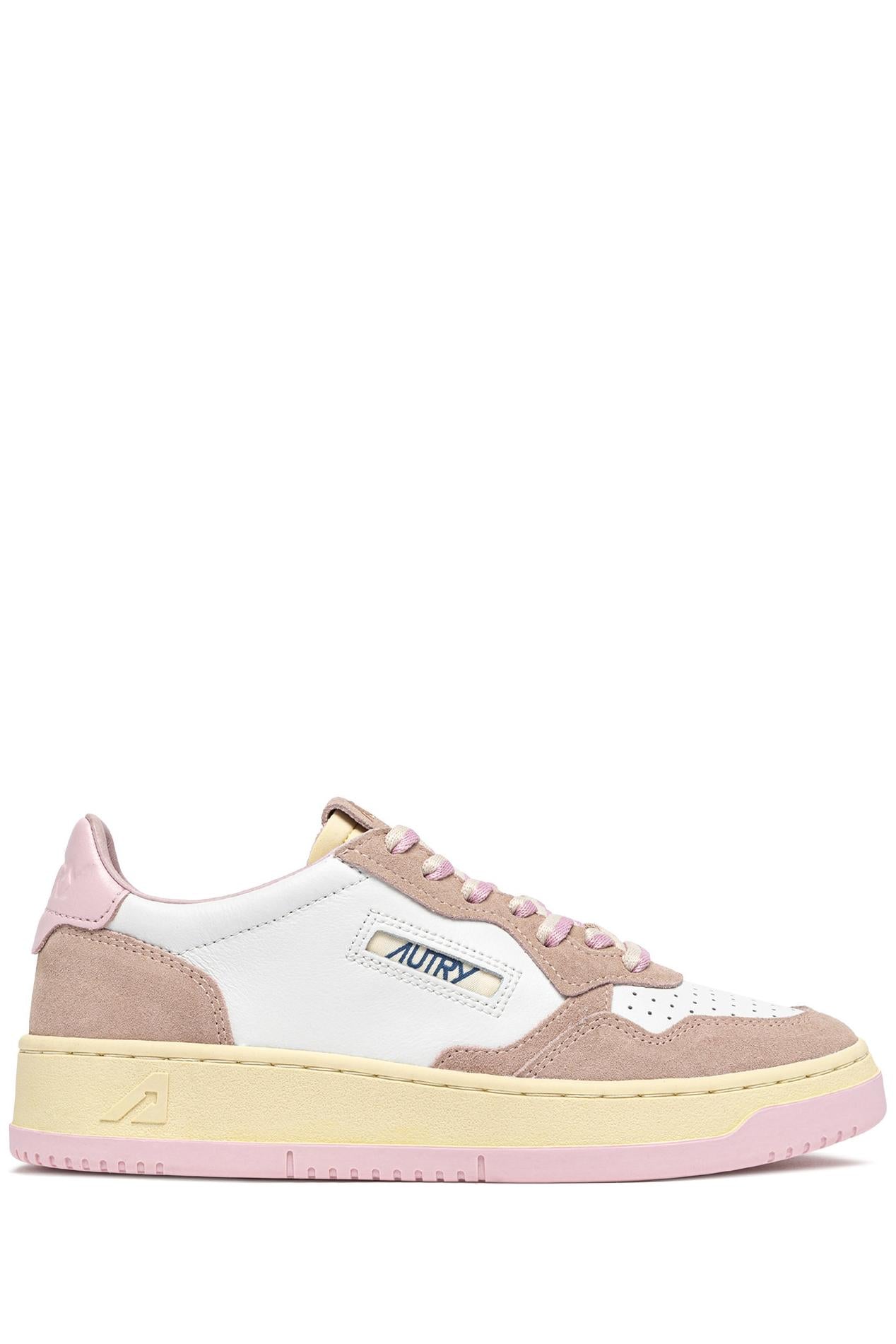 Autry Sneaker donna Medalist in pelle e camoscio lacci bicolor AULW BW01 WHT/PHARD 