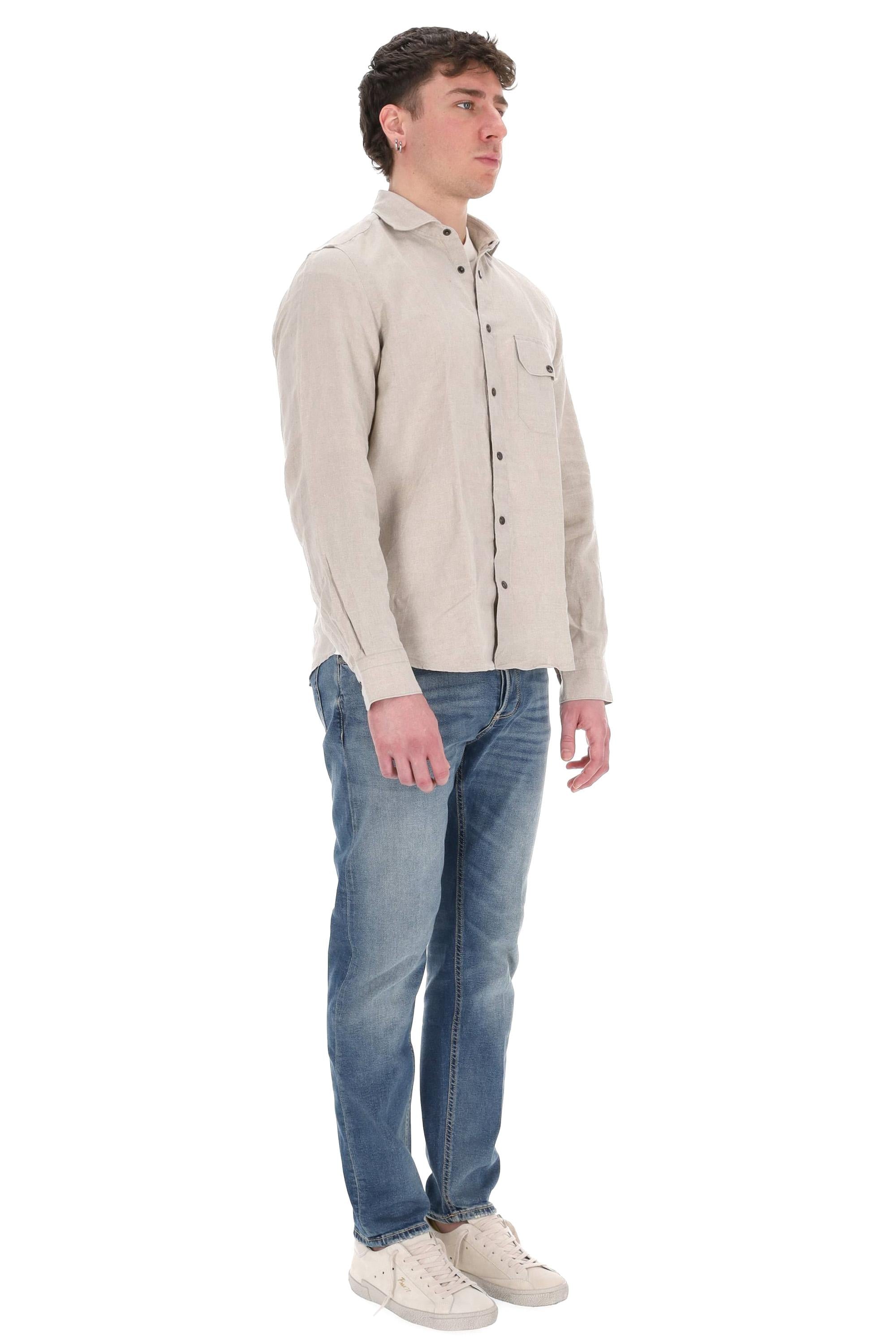 Finamore Camicia sartoriale in puro lino modello Maratea MEATP-430005-P5044 01 